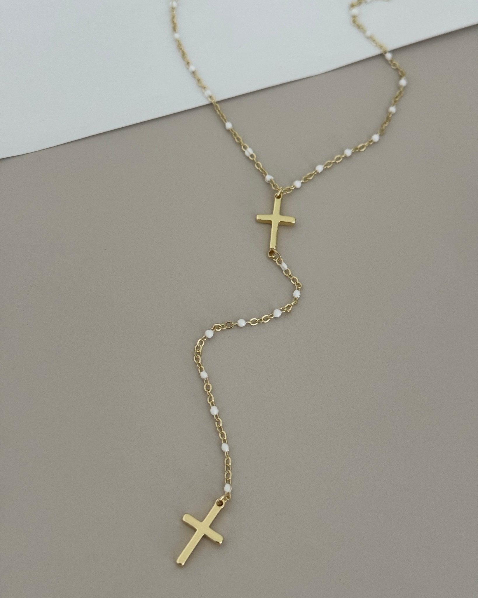 Double Cross Rosary - Inspired Necklace - Necklaces | LimaLimón Store - 4