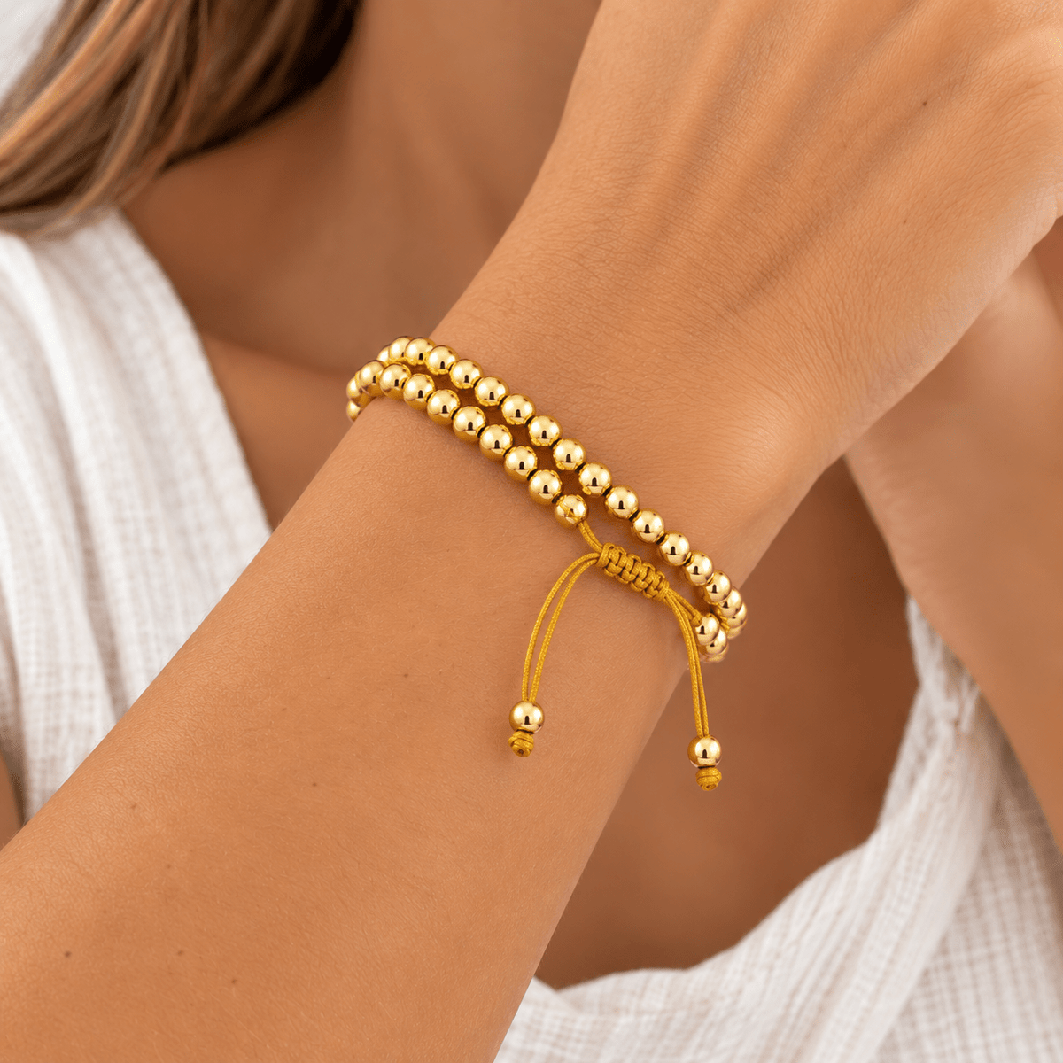 Double Gold Beaded Bracelet - Bracelets | LimaLimón Store - 2
