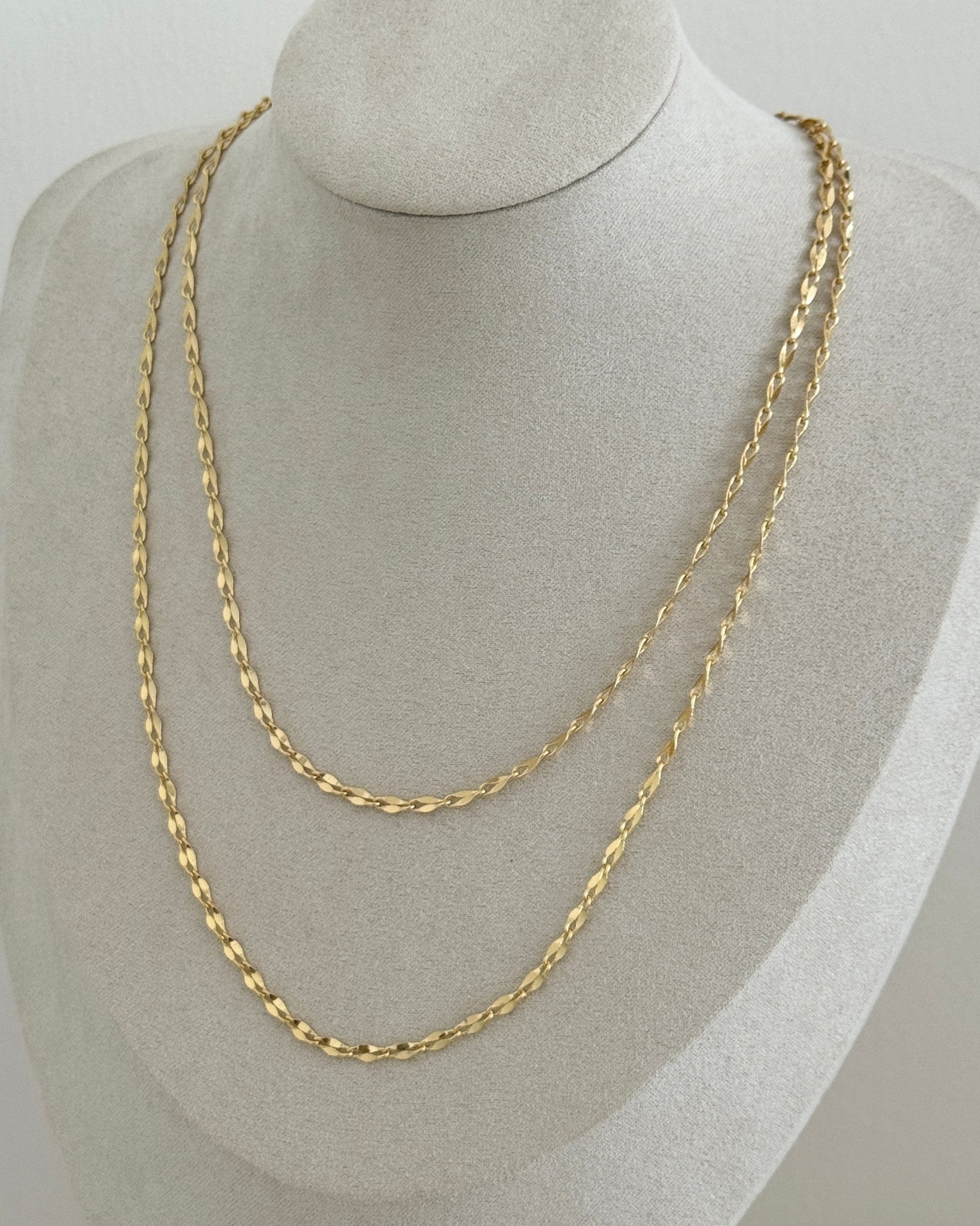 Double Layer Twisted Rope Chain Necklace - Necklaces | LimaLimón Store - 4