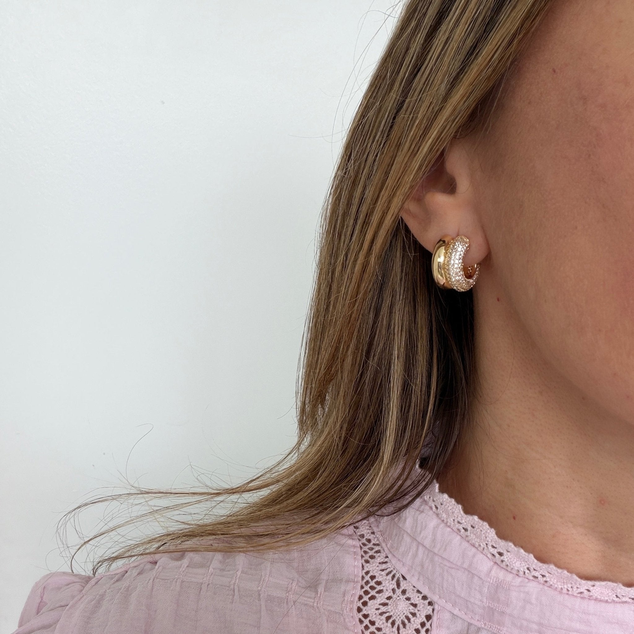 Double Texture Hoop Earrings - Earring | LimaLimón Store - 6