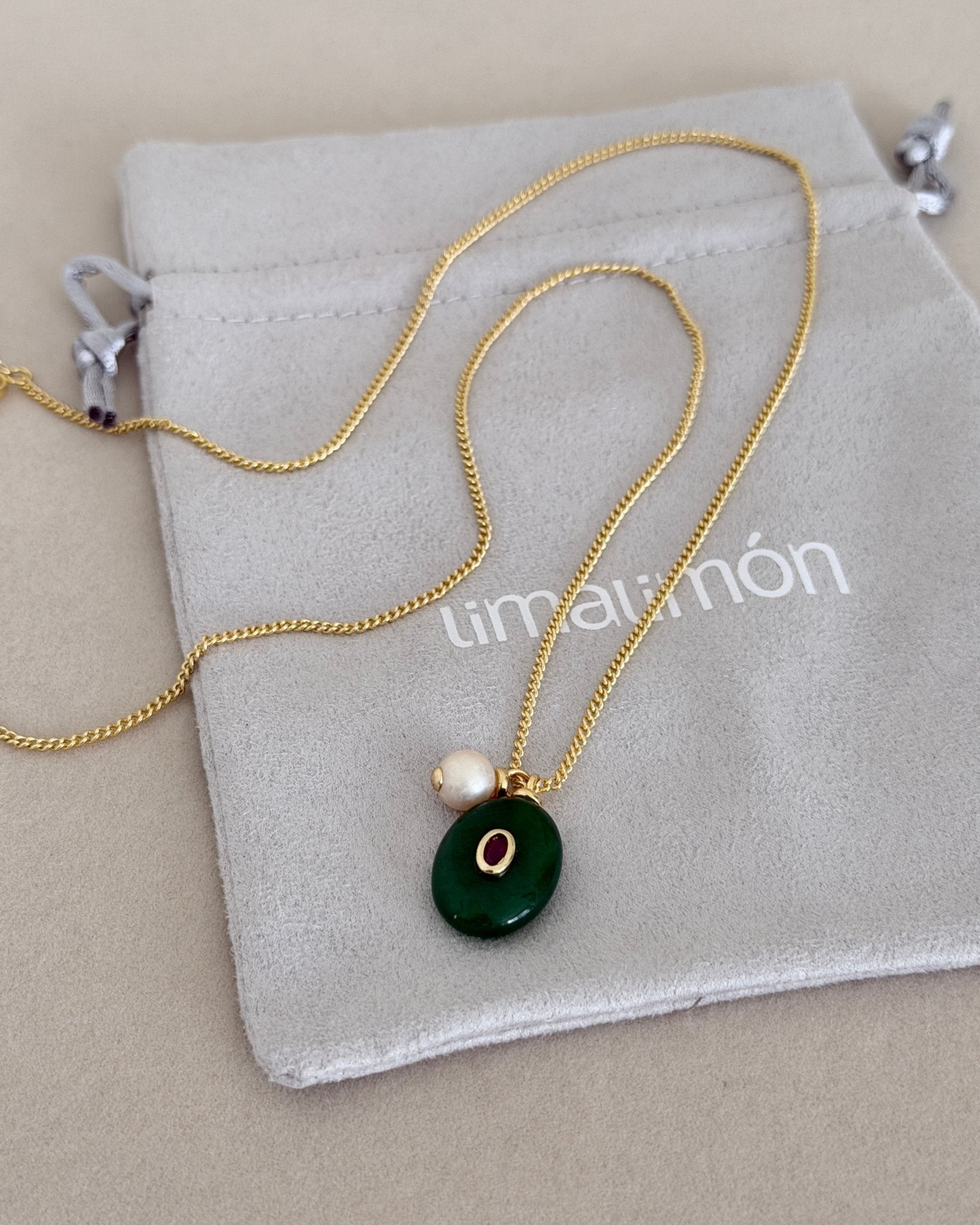 Emerald Charm Necklace - Necklaces | LimaLimón Store - 1
