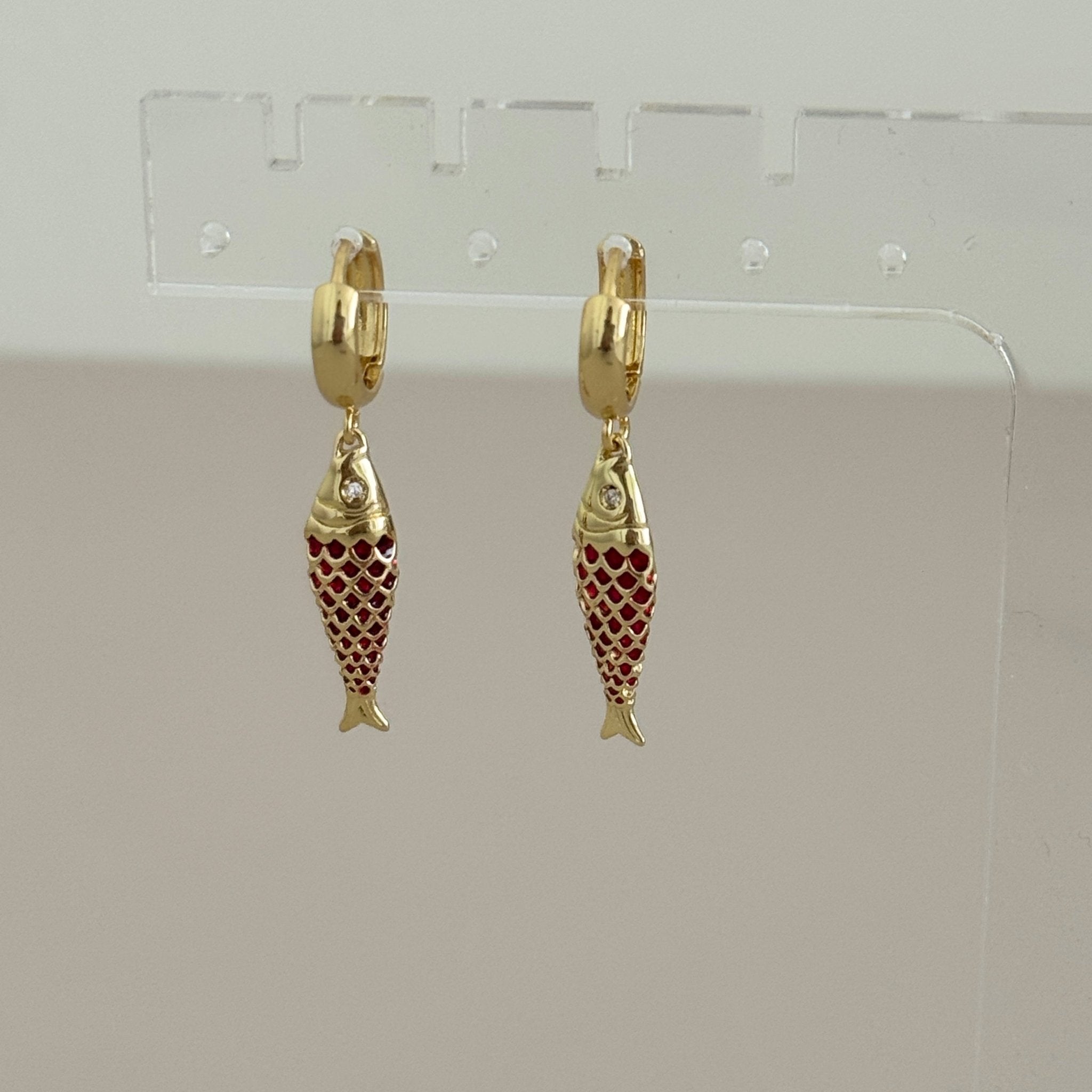 Enamel Fish Drop Earrings - Earring | LimaLimón Store - 3