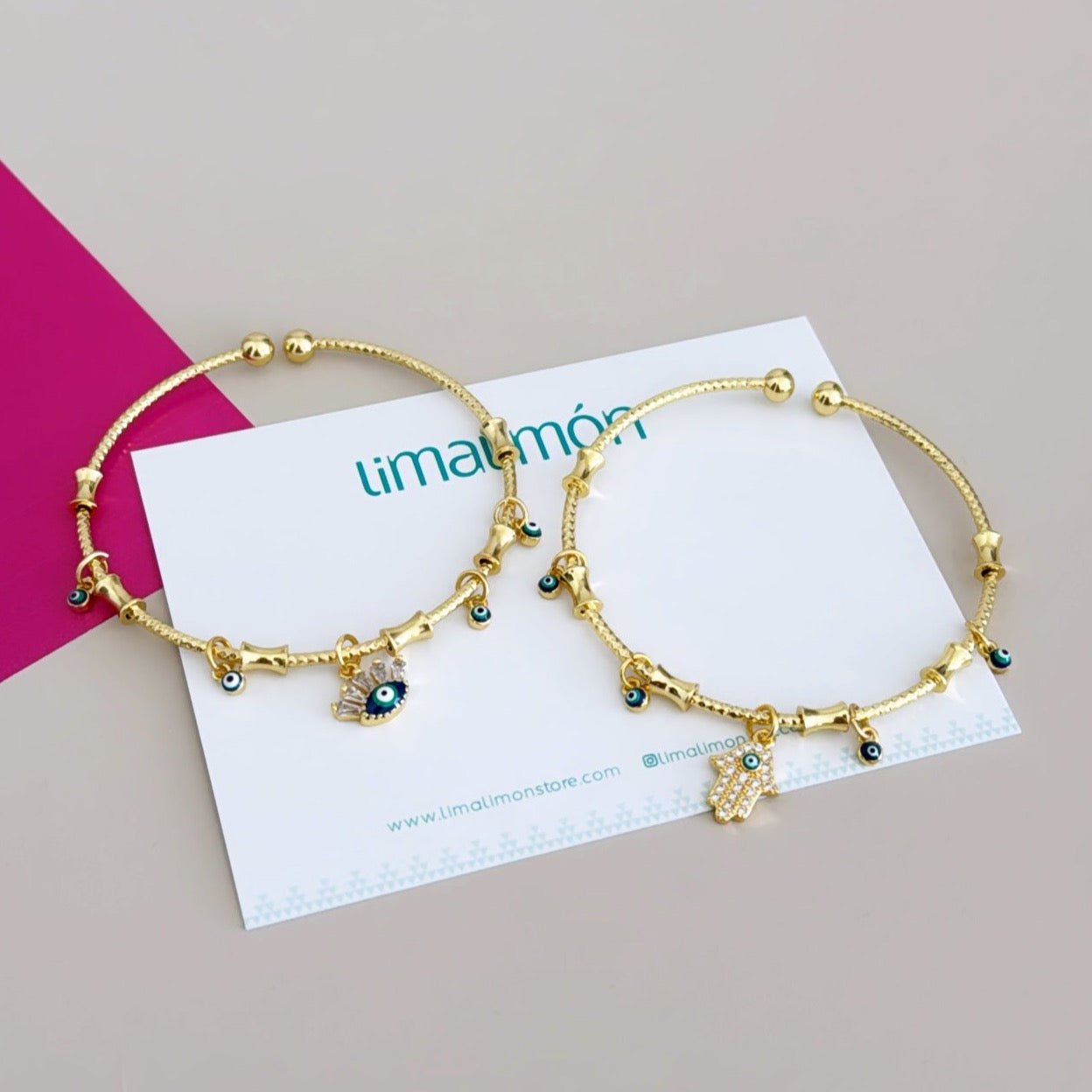 Evil Eye Bangle - Bracelets | LimaLimón Store - 1