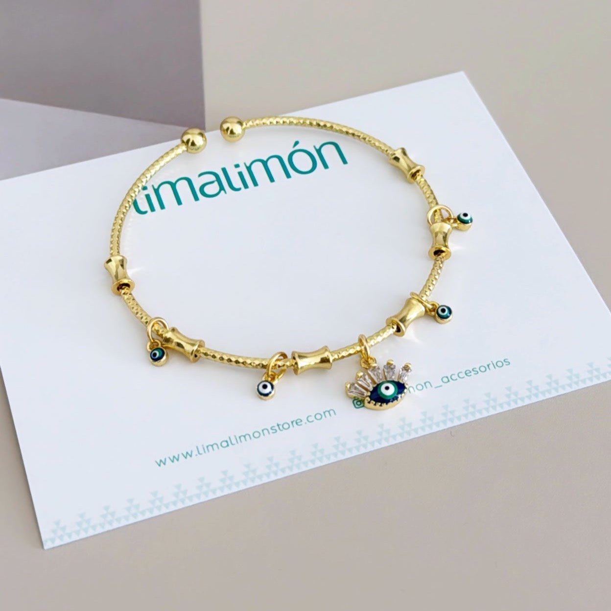 Evil Eye Bangle - Bracelets | LimaLimón Store - 3