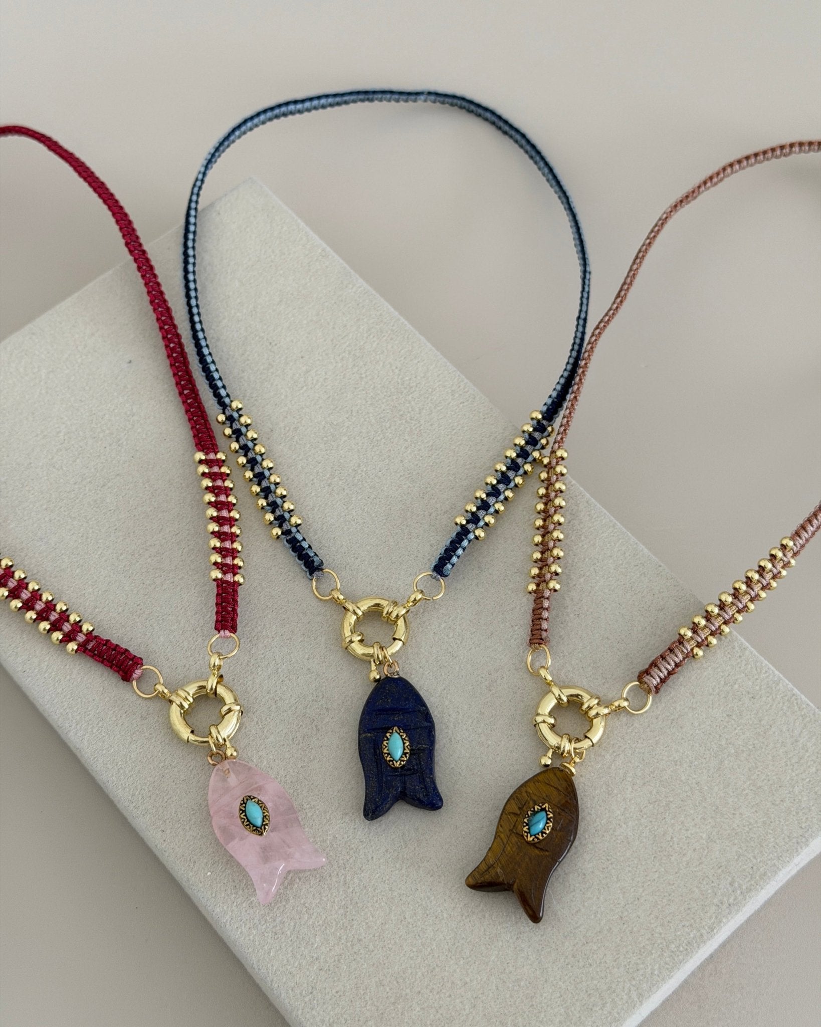 Evil Eye Charm Cord Necklace - Necklaces | LimaLimón Store - 1