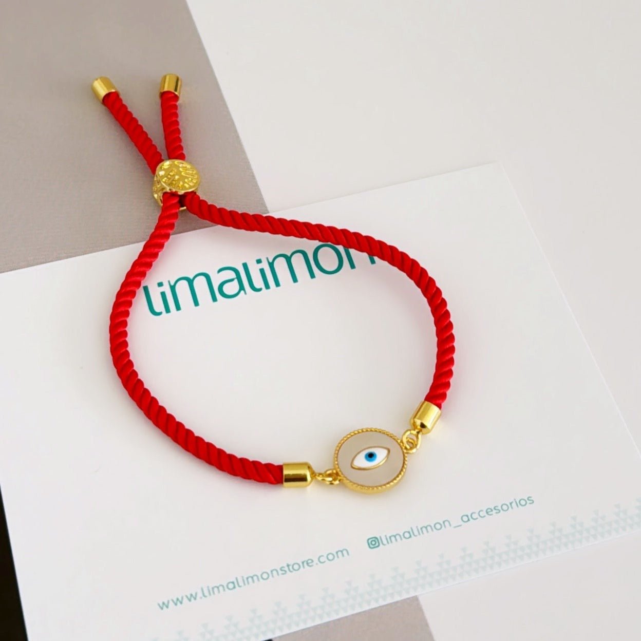 Evil Eye Cord Bracelet - | LimaLimón Store - 1