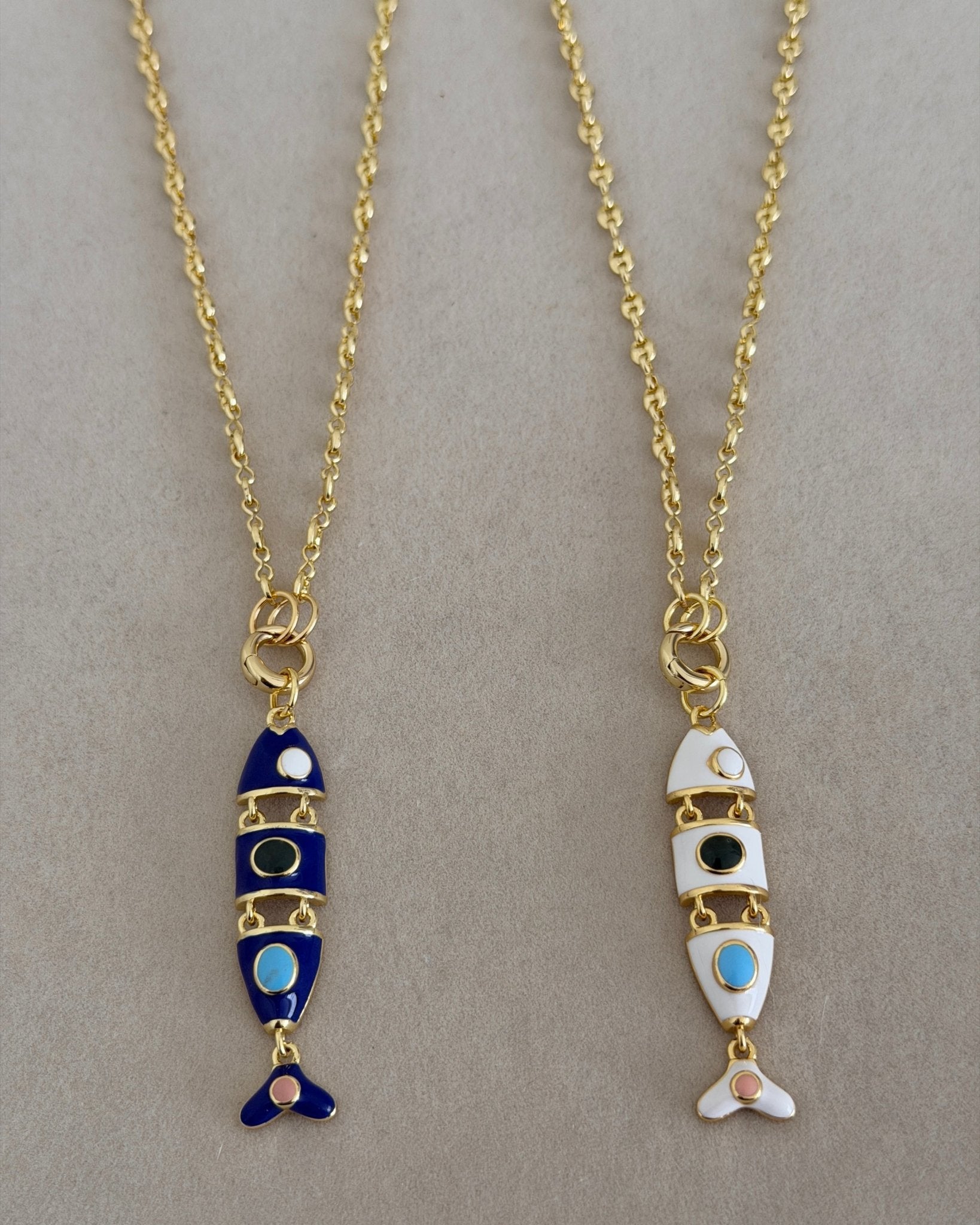 Evil Eye Fish Necklace - Necklaces | LimaLimón Store - 1
