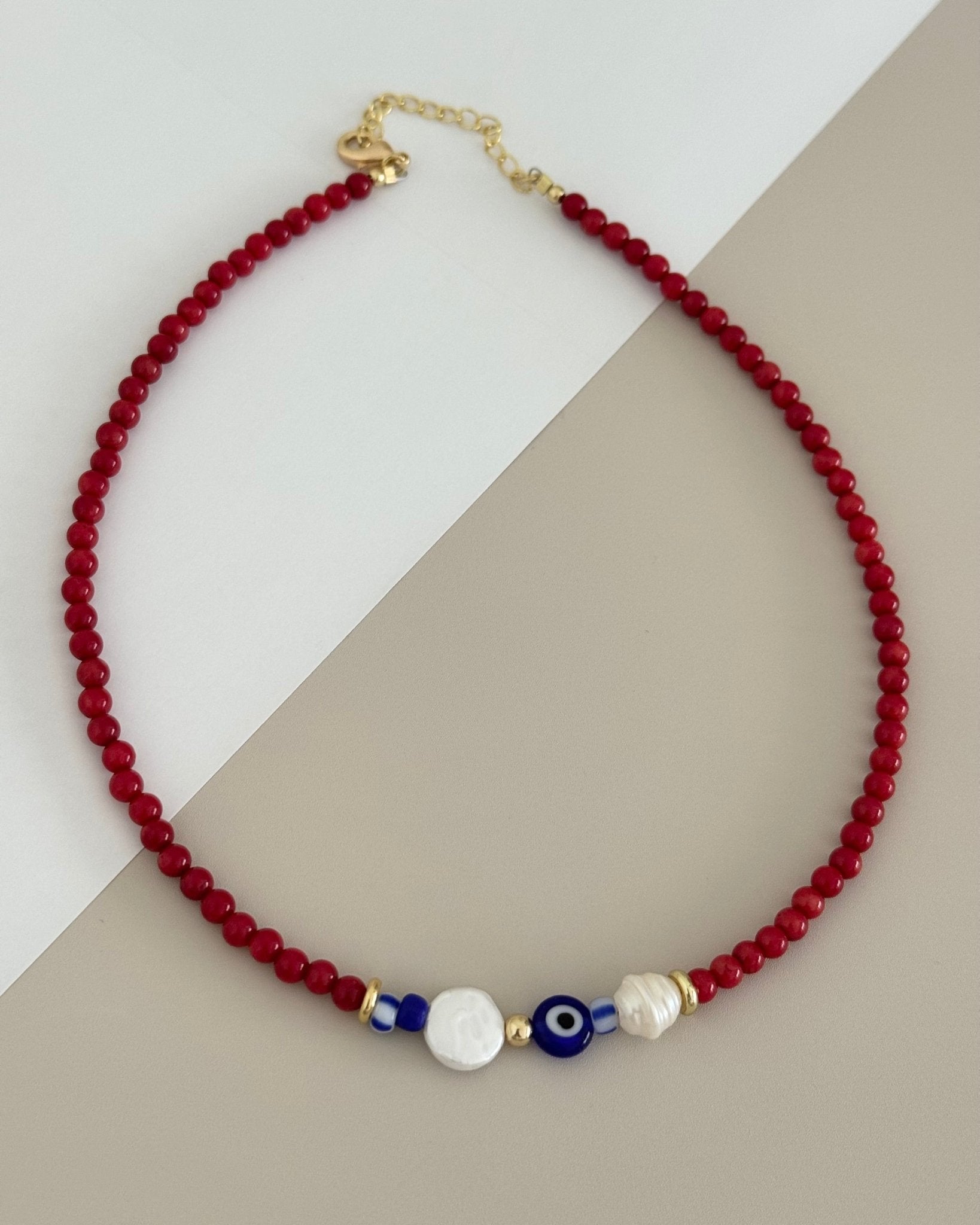 Evil Eye Pearl Necklace - Necklace | LimaLimón Store - 1