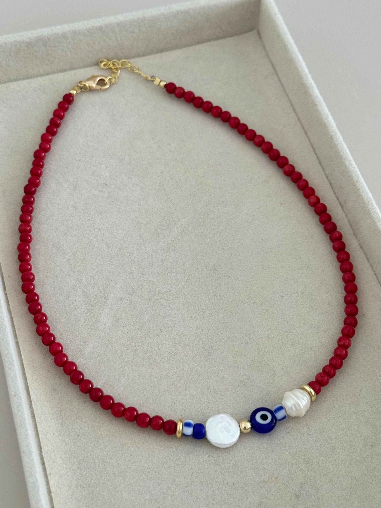 Evil Eye Pearl Necklace - Necklace | LimaLimón Store - 5