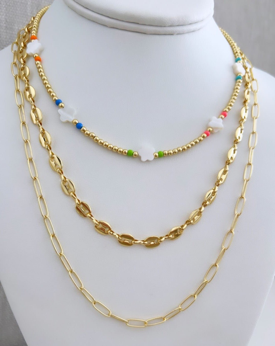 Flowers Style Layering (Set 3) - Necklace | LimaLimón Store - 3