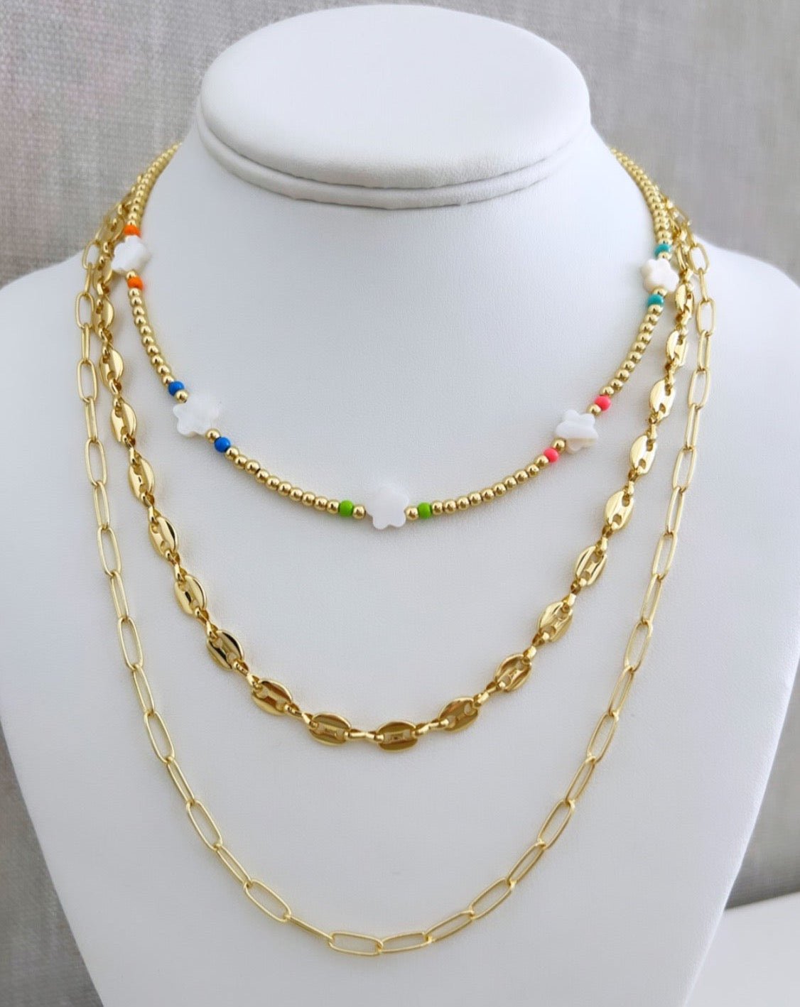 Flowers Style Layering (Set 3) - Necklace | LimaLimón Store - 2