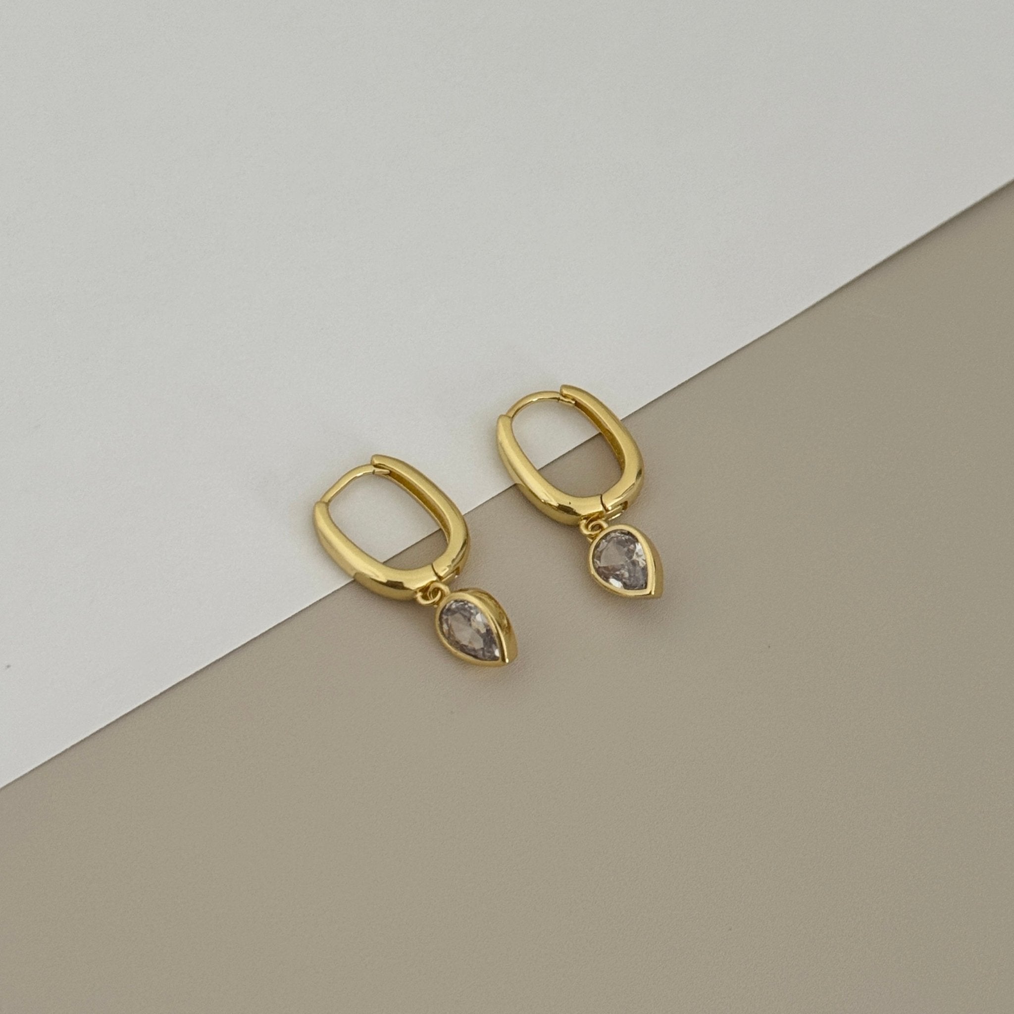 Gemstone Drop Huggies - Earring | LimaLimón Store - 3