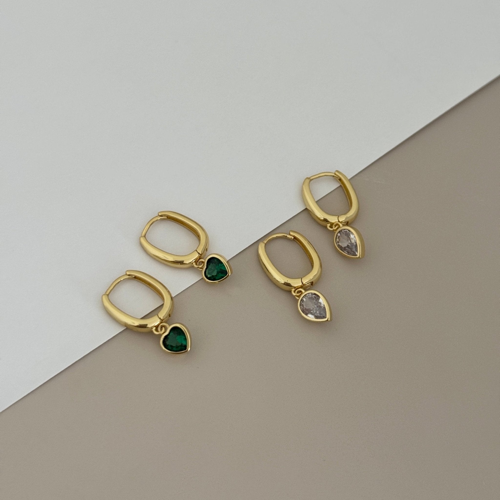 Gemstone Drop Huggies - Earring | LimaLimón Store - 4