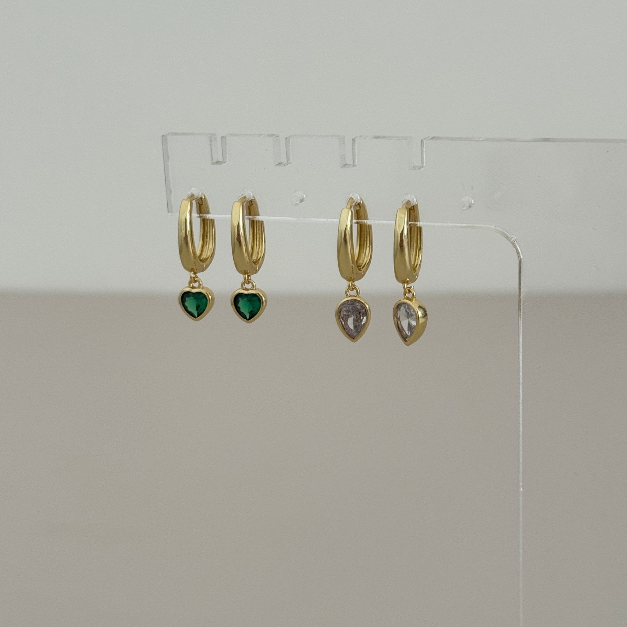 Gemstone Drop Huggies - Earring | LimaLimón Store - 5