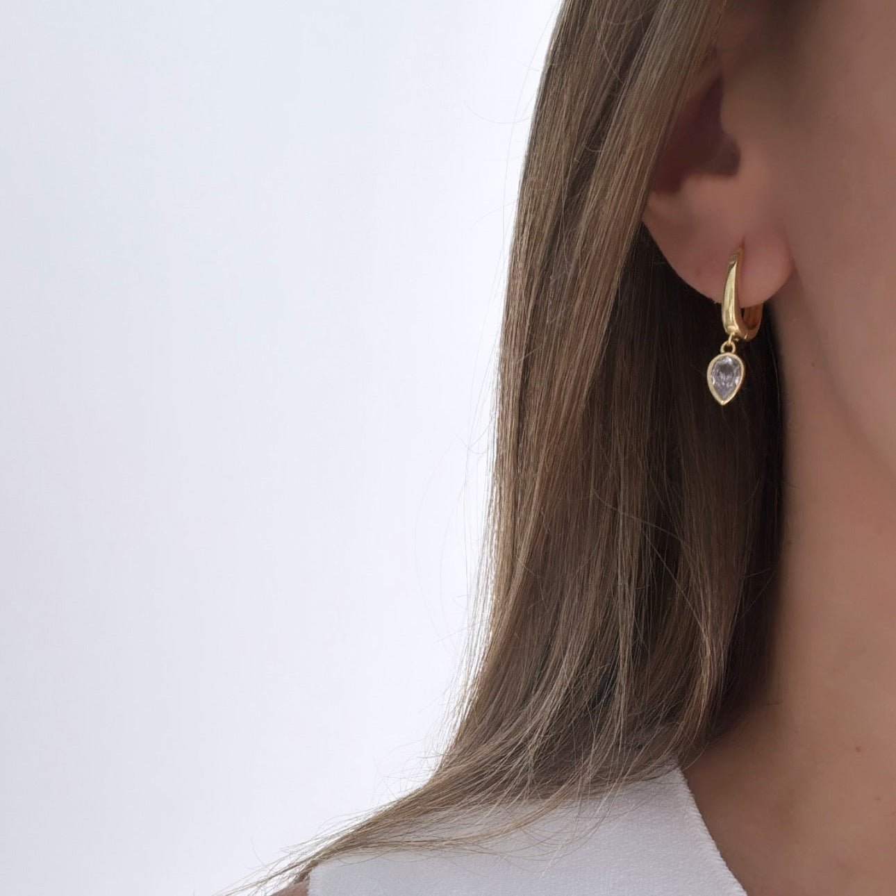 Gemstone Drop Huggies - Earring | LimaLimón Store - 5