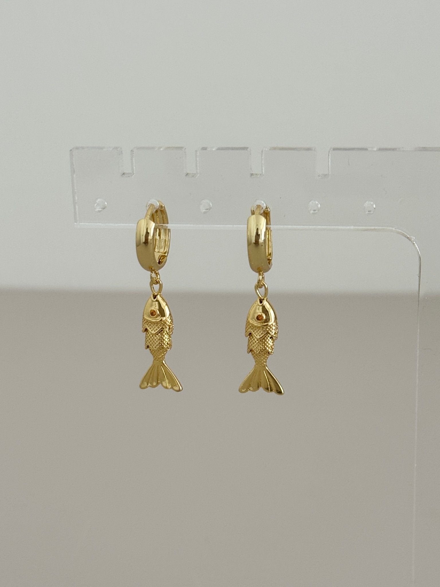 Gold Articulated Fish Earrings - Earring | LimaLimón Store - 3