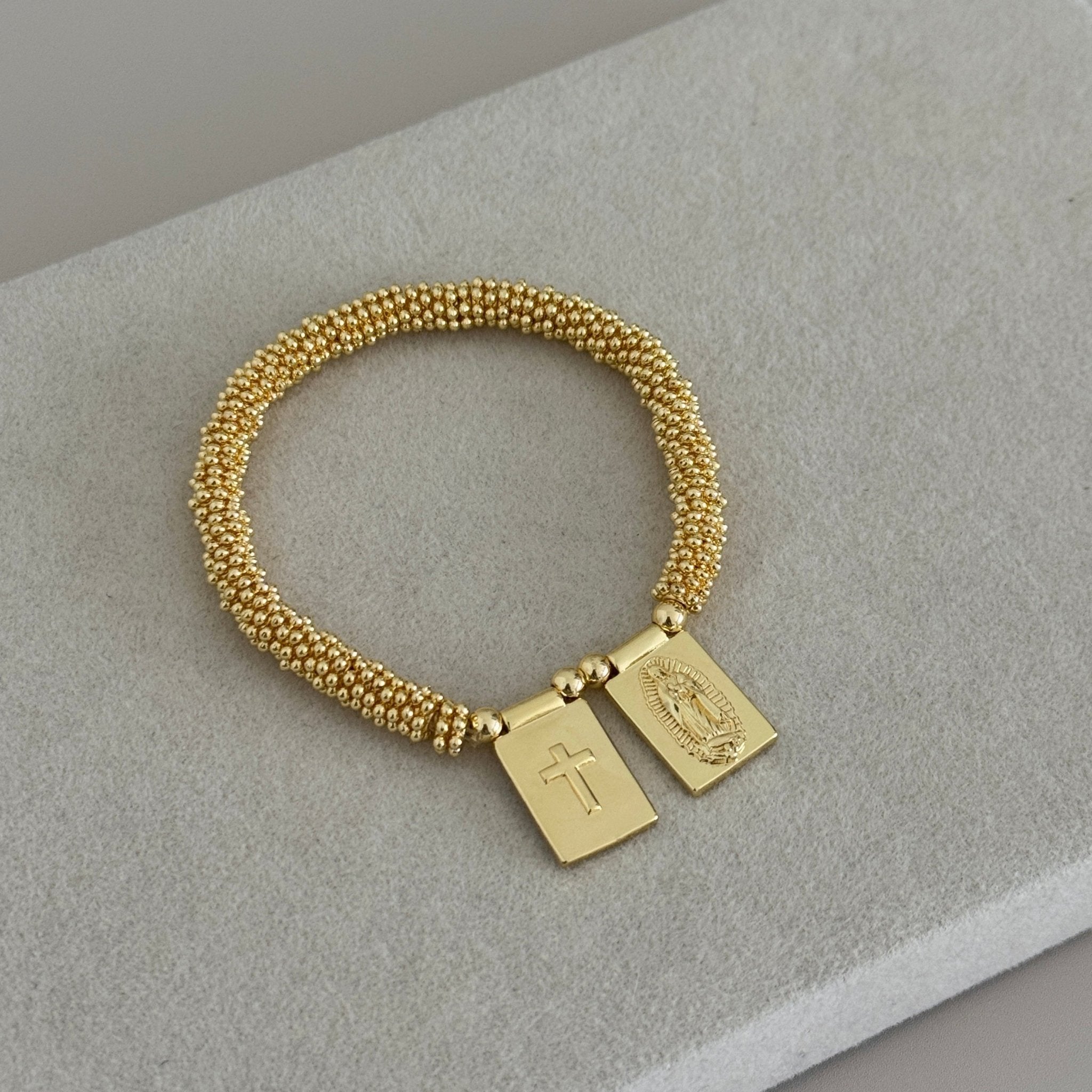 Gold Beaded Guadalupe Bracelet - Bracelet | LimaLimón Store - 1