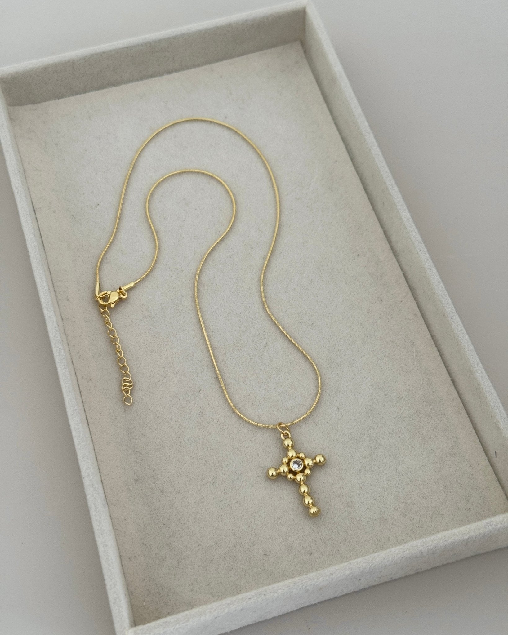 Gold Bubble Cross Necklace - Necklaces | LimaLimón Store - 4