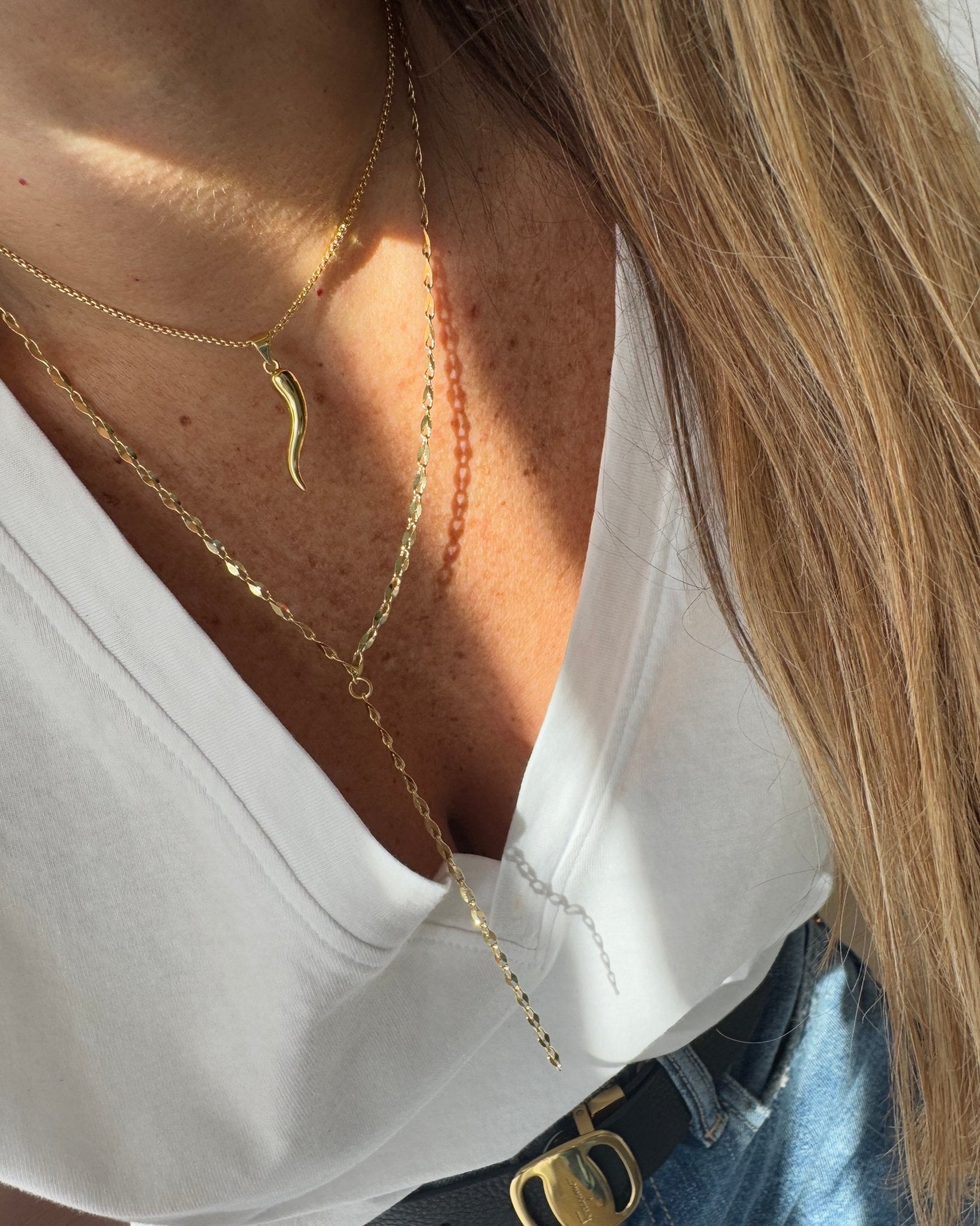 Gold Rope Lariat Necklace - Necklace | LimaLimón Store - 7