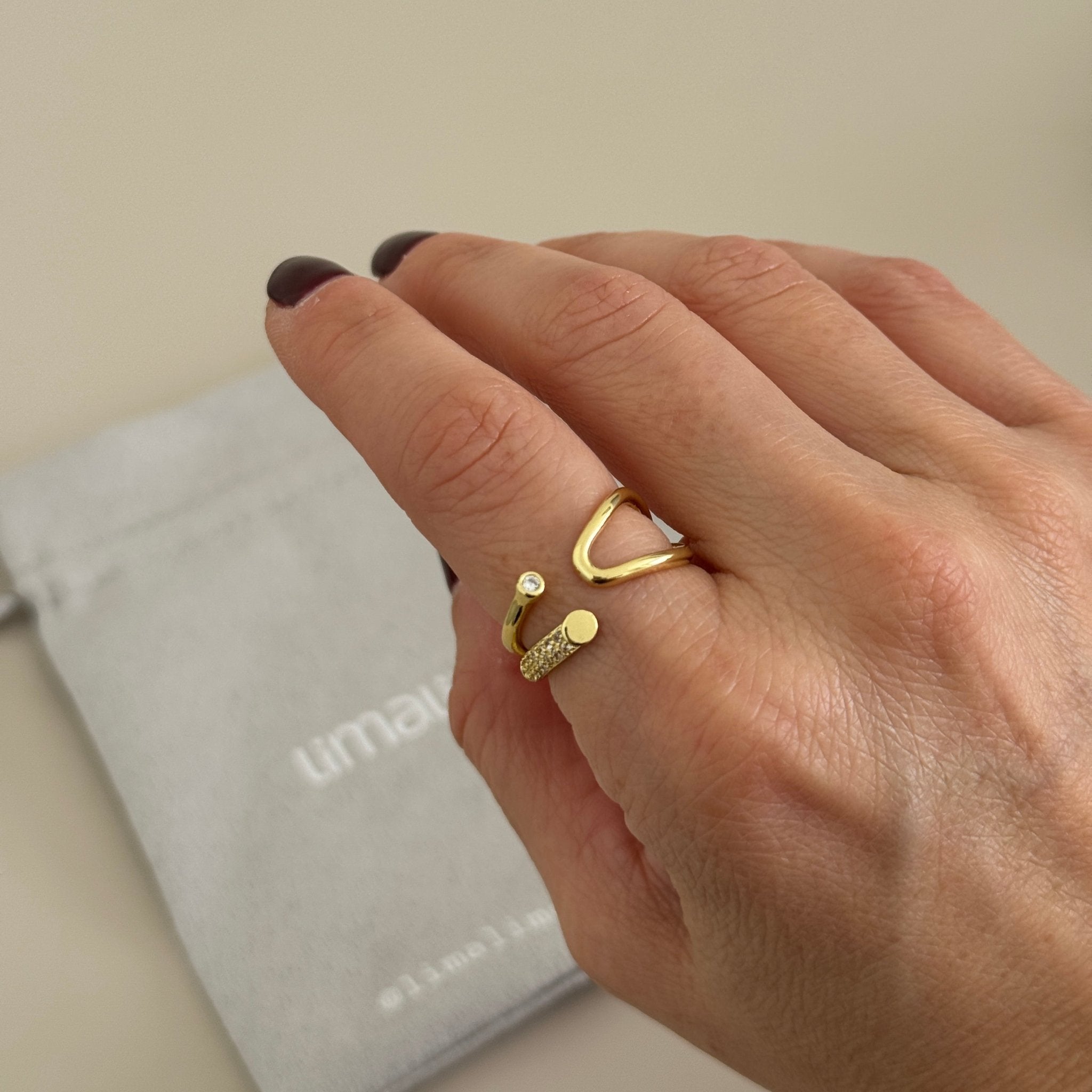 Golden Duo Open Ring - ring jewelry | LimaLimón Store - 3