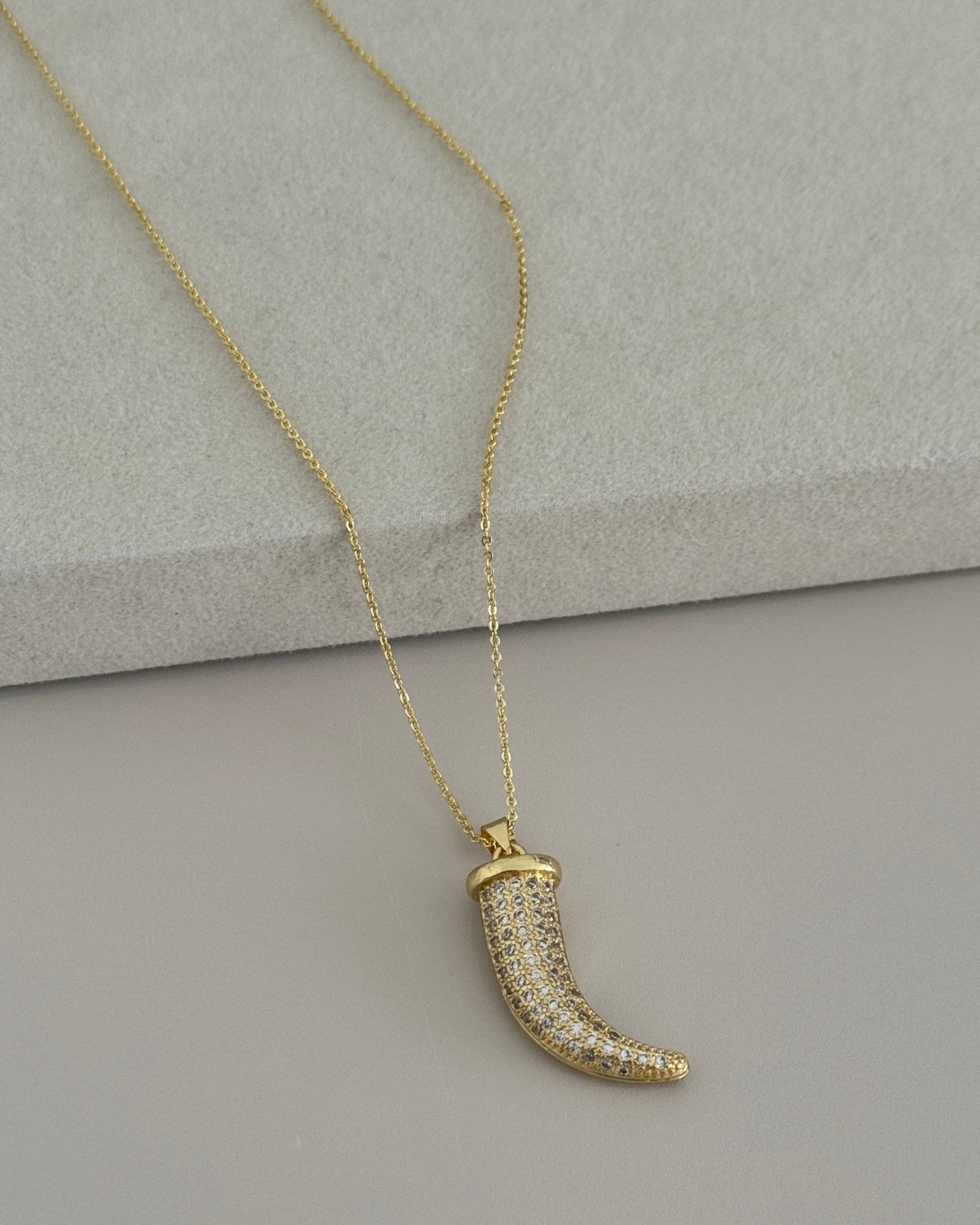 Golden Horn Pendant Necklace - Necklace | LimaLimón Store - 1
