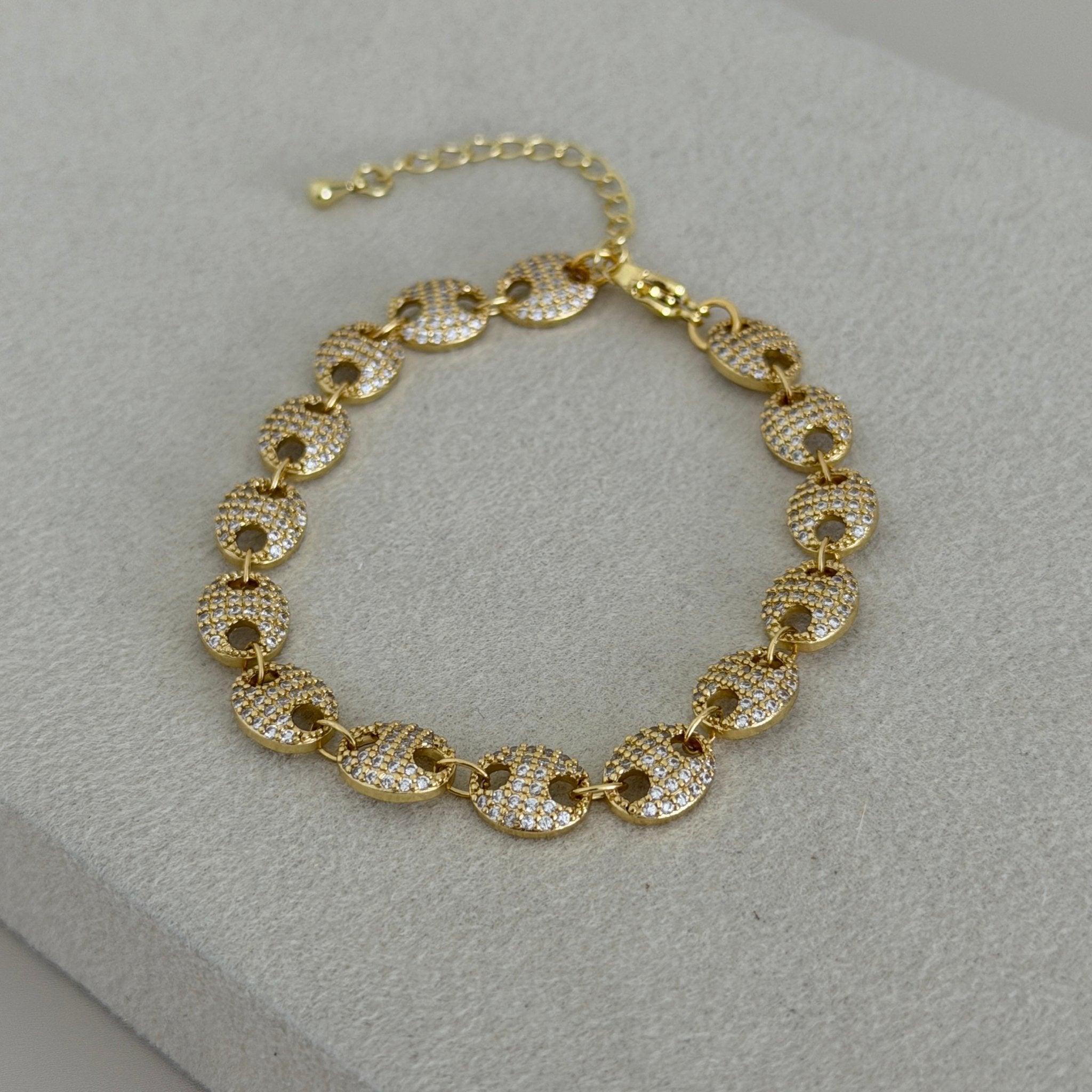 Golden Pavé Link Bracelet - Bracelet | LimaLimón Store - 1