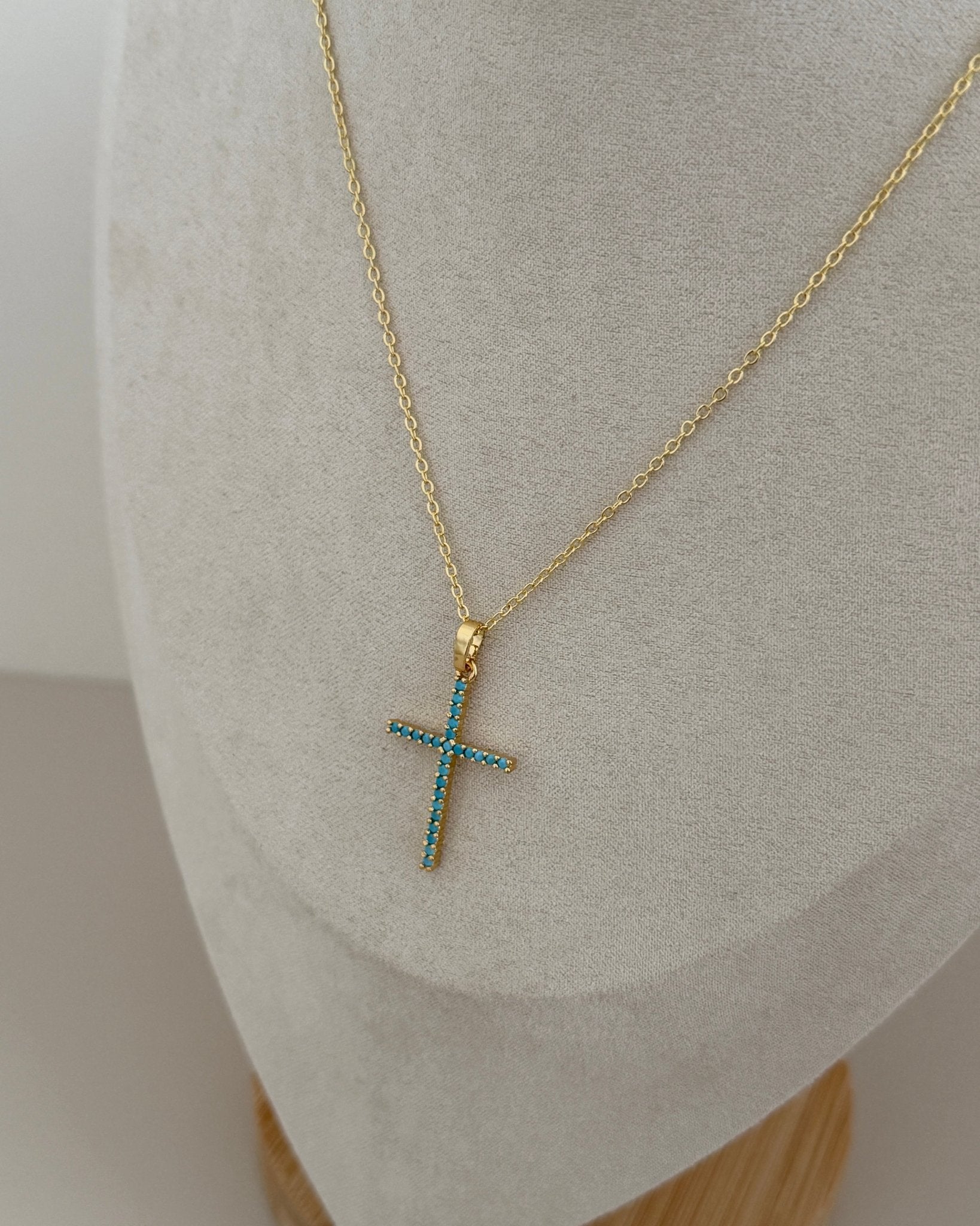 Grace Turquoise Cross Necklace - Necklace | LimaLimón Store - 4