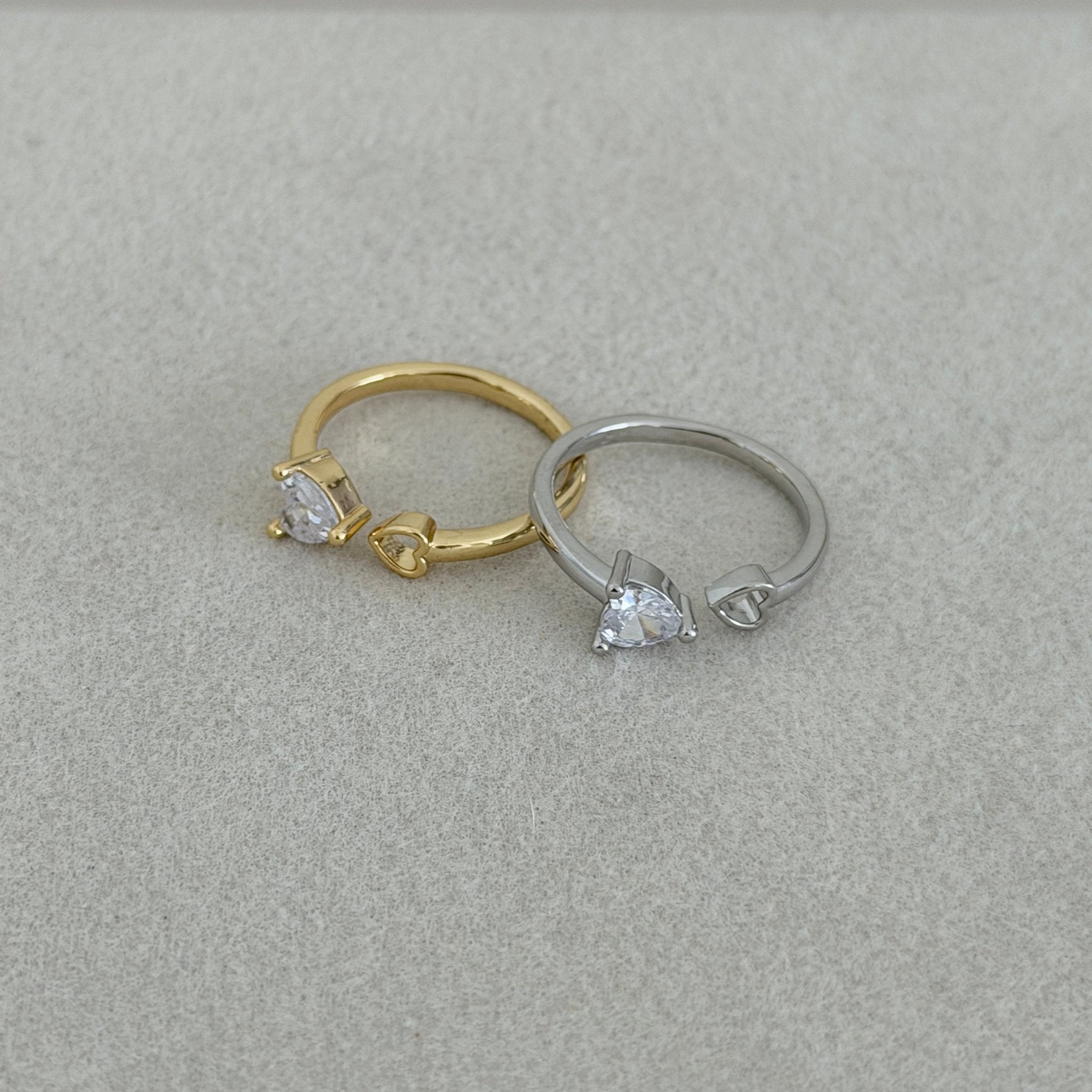 Heart & Crystal Open Ring - ring jewelry | LimaLimón Store - 1