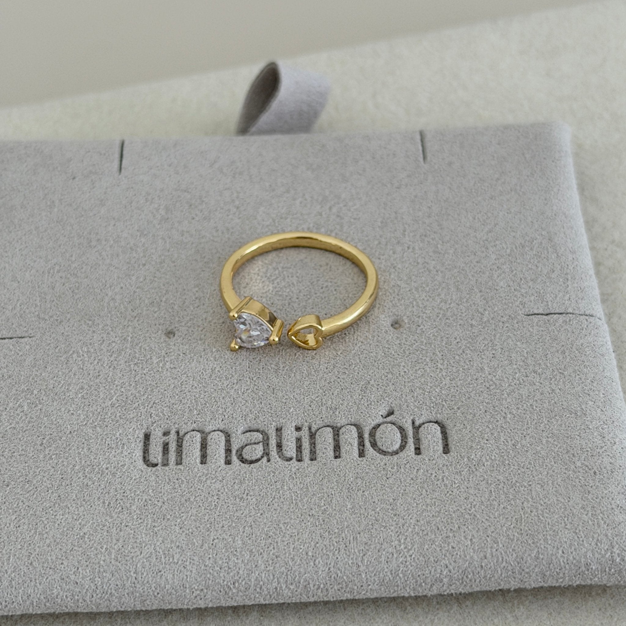 Heart & Crystal Open Ring - ring jewelry | LimaLimón Store - 2