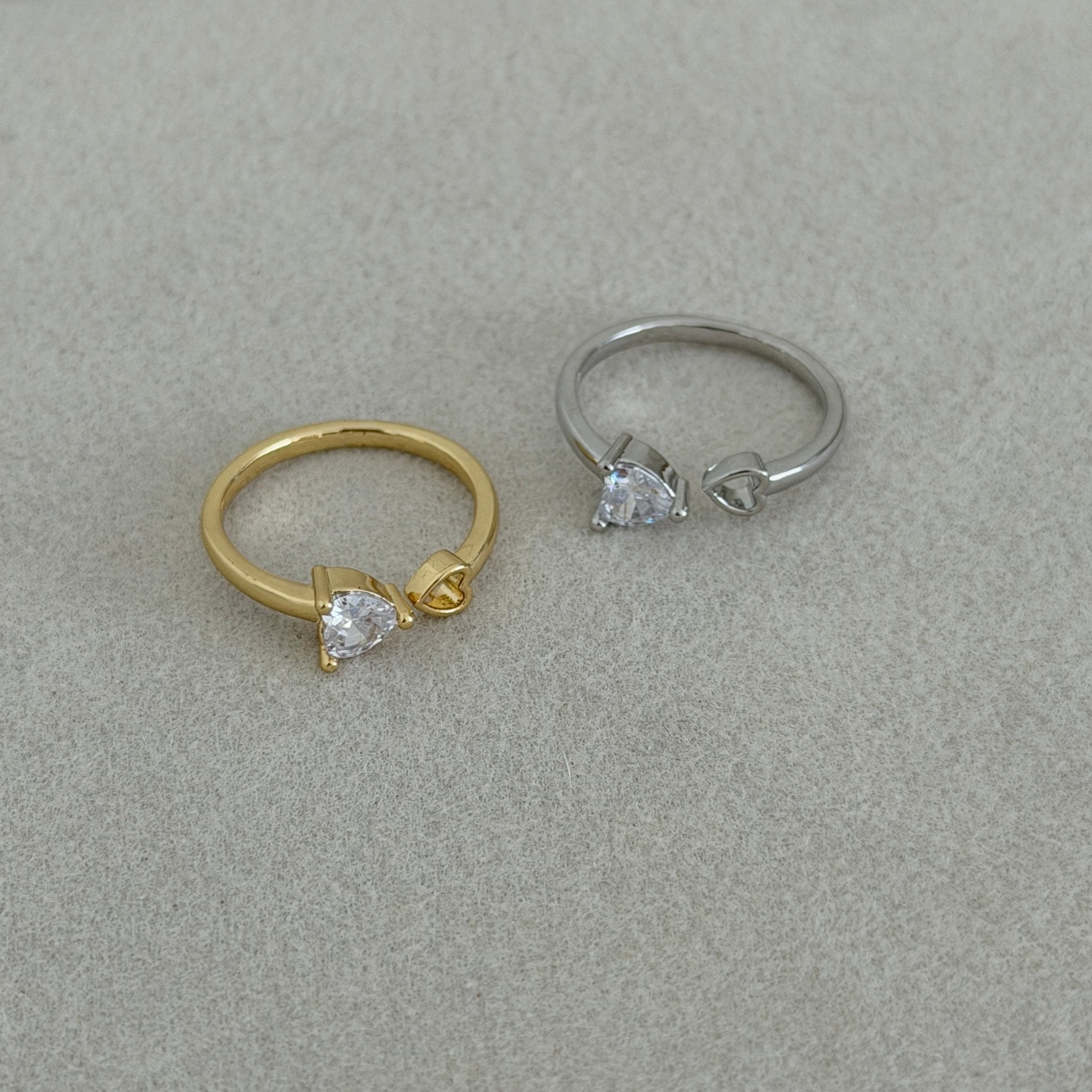 Heart & Crystal Open Ring - ring jewelry | LimaLimón Store - 5