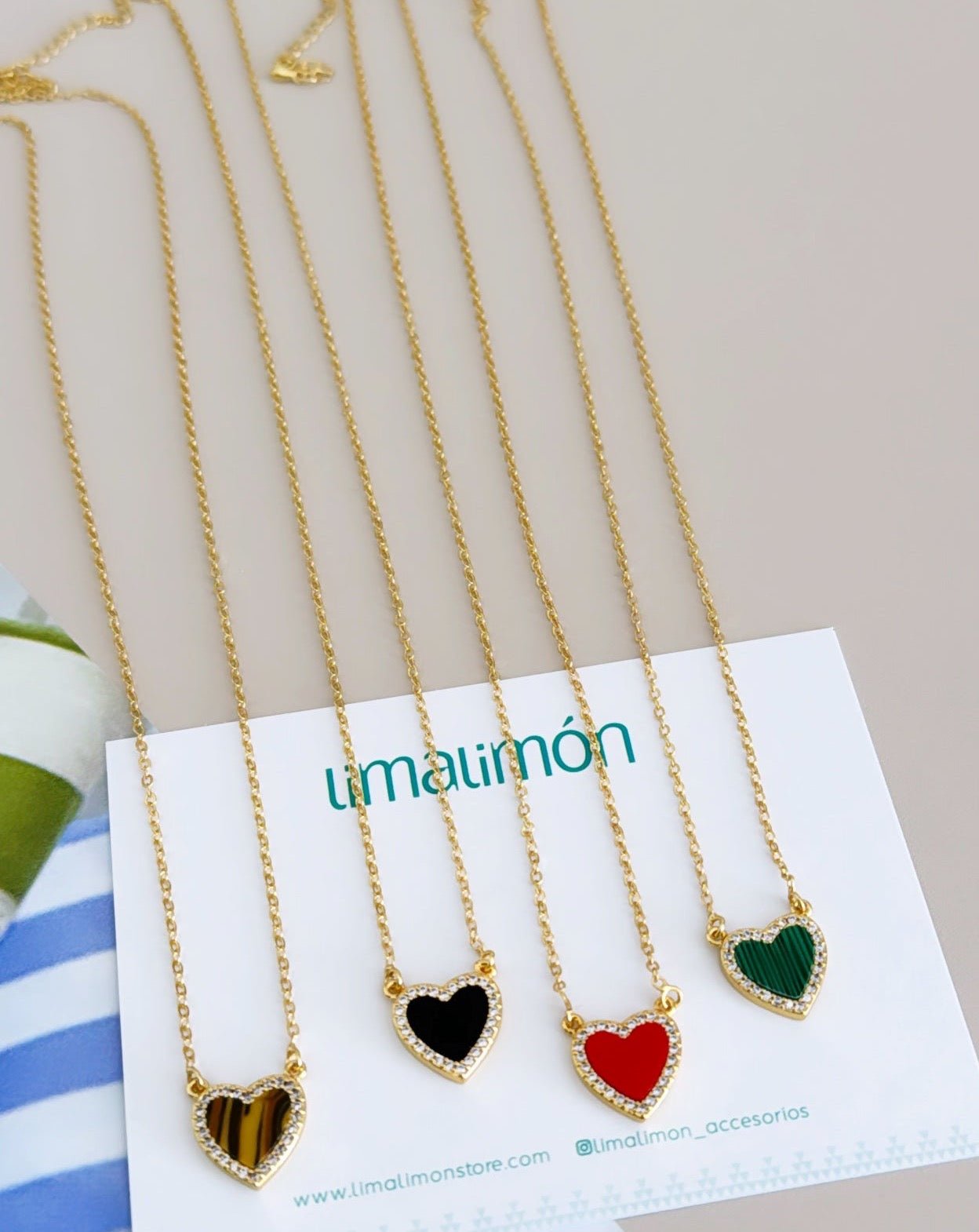 Heart Enamel Necklace - LimaLimón Store