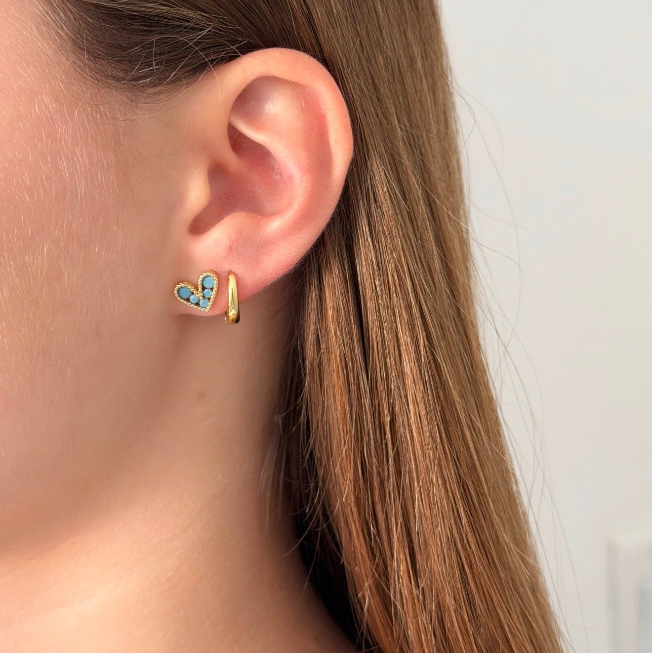 Heart Gemstone Stud Earrings – Multi - Color Variants - Earring | LimaLimón Store - 6