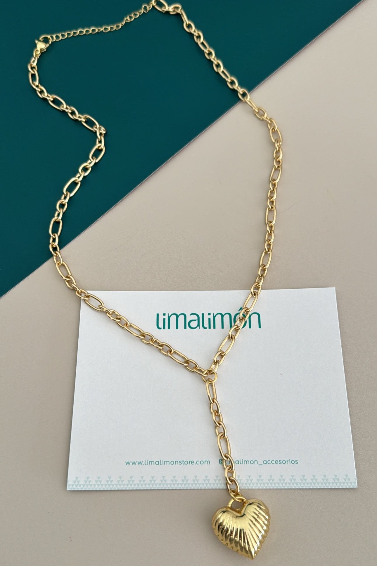 Heart Long Necklace - Necklace | LimaLimón Store - 3