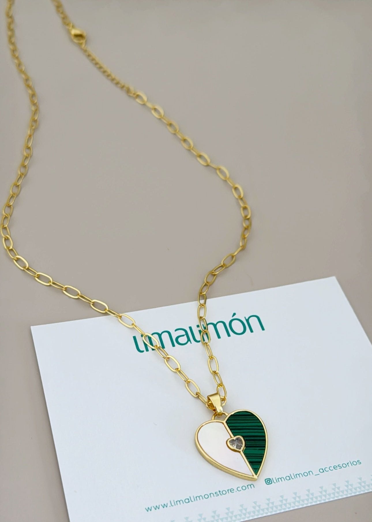 Heart Nacre Necklace - Necklaces | LimaLimón Store - 7