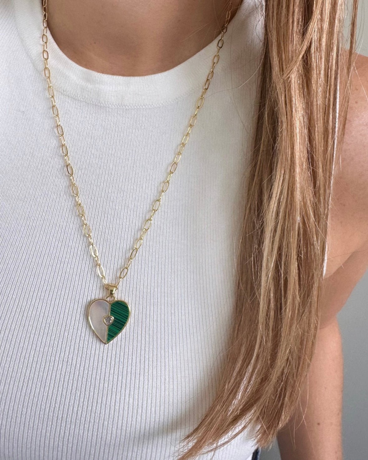 Heart Nacre Necklace - Necklaces | LimaLimón Store - 2