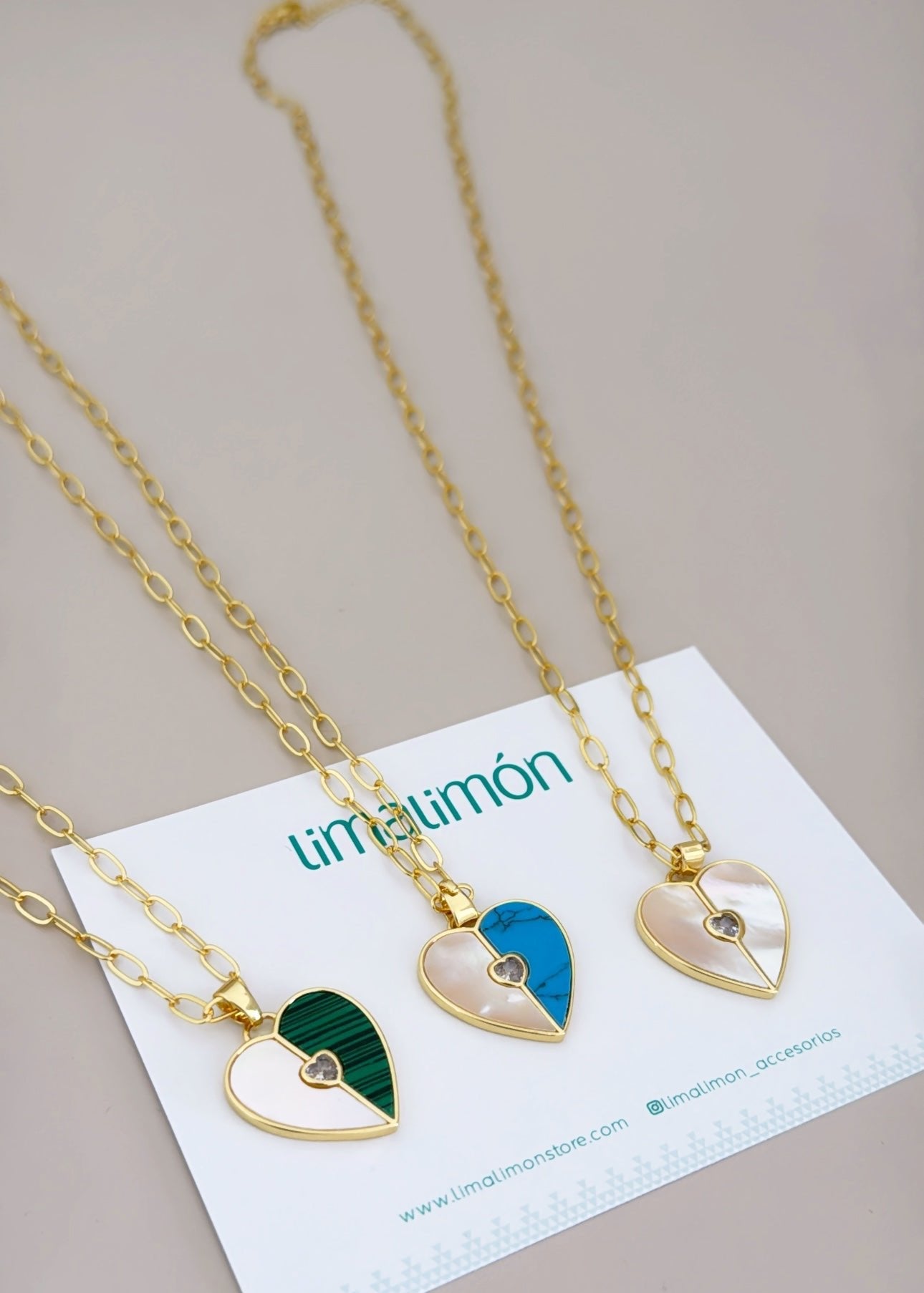 Heart Nacre Necklace - Necklaces | LimaLimón Store - 6