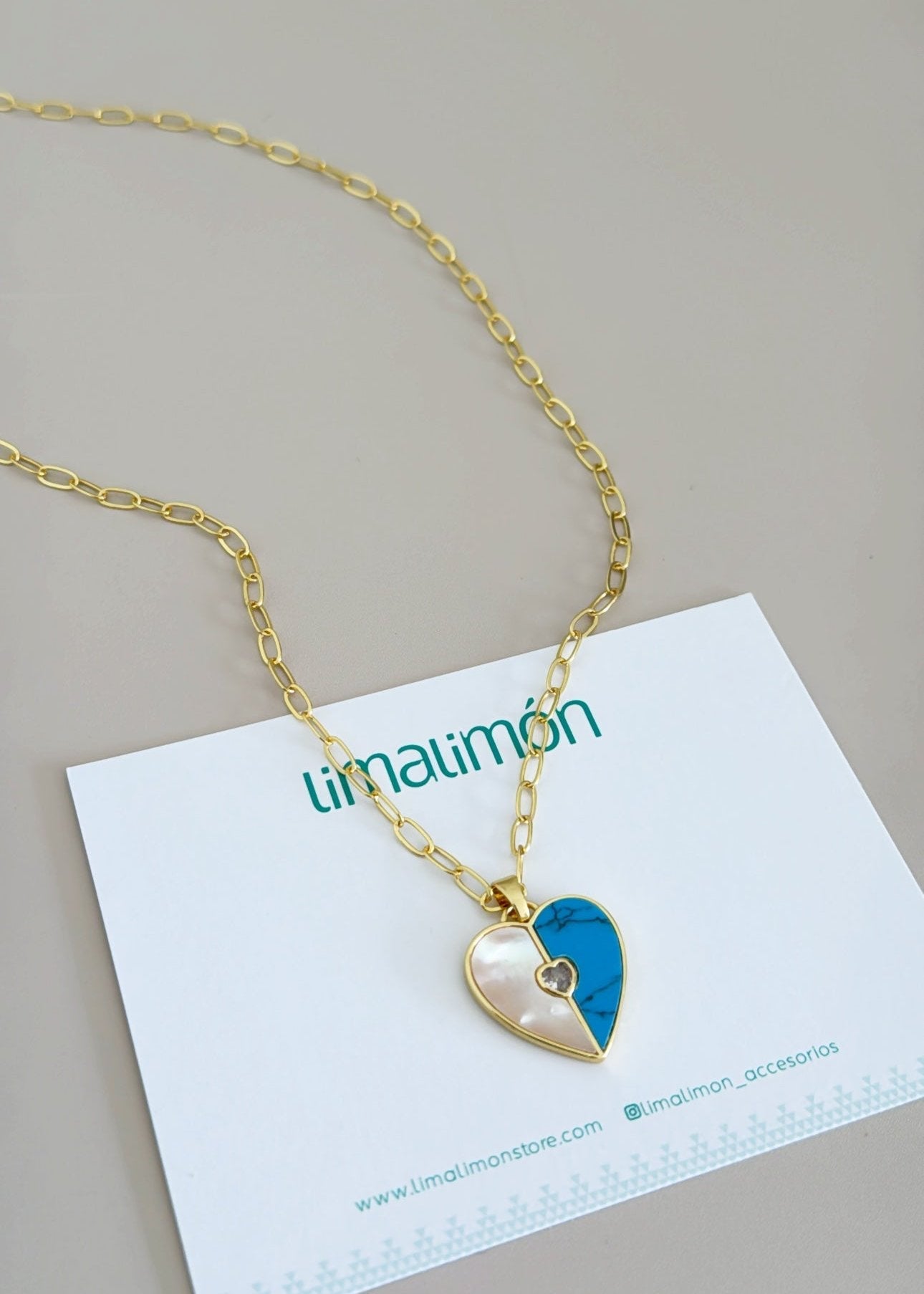 Heart Nacre Necklace - Necklaces | LimaLimón Store - 8
