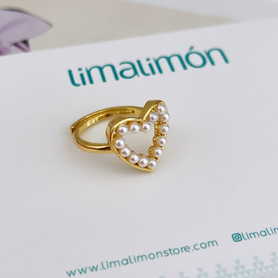 Heart Pearls Ring - LimaLimón Store