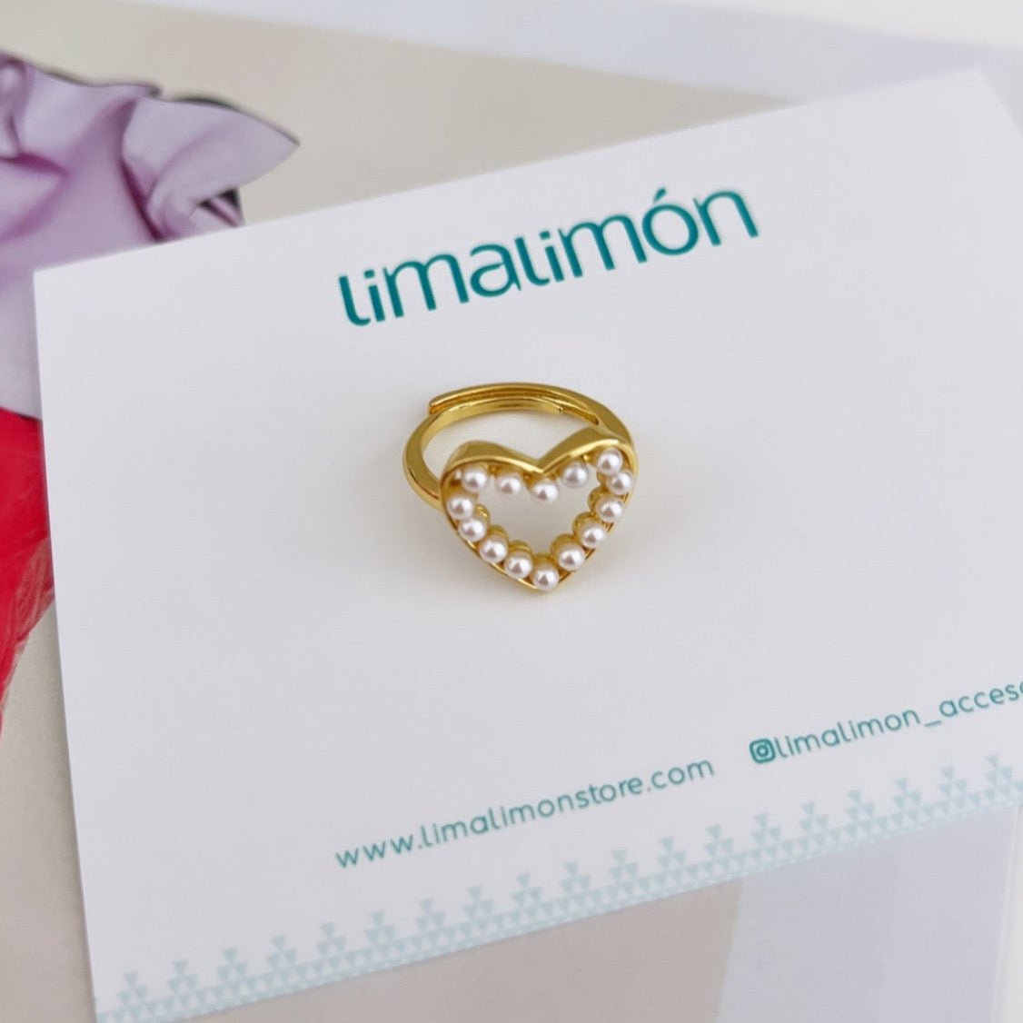 Heart Pearls Ring - LimaLimón Store