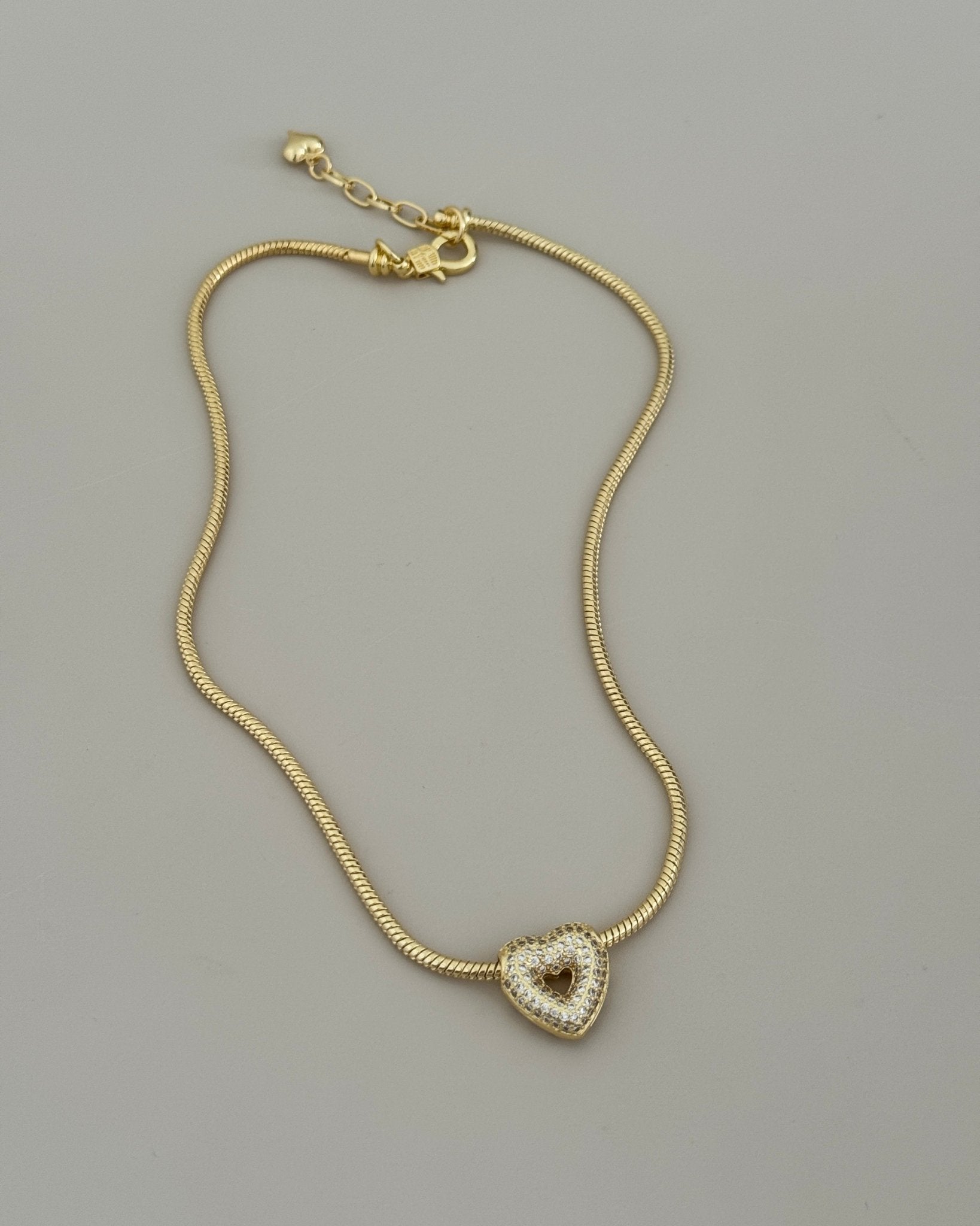Heart Pendant Snake Chain Necklace - Necklace | LimaLimón Store - 1