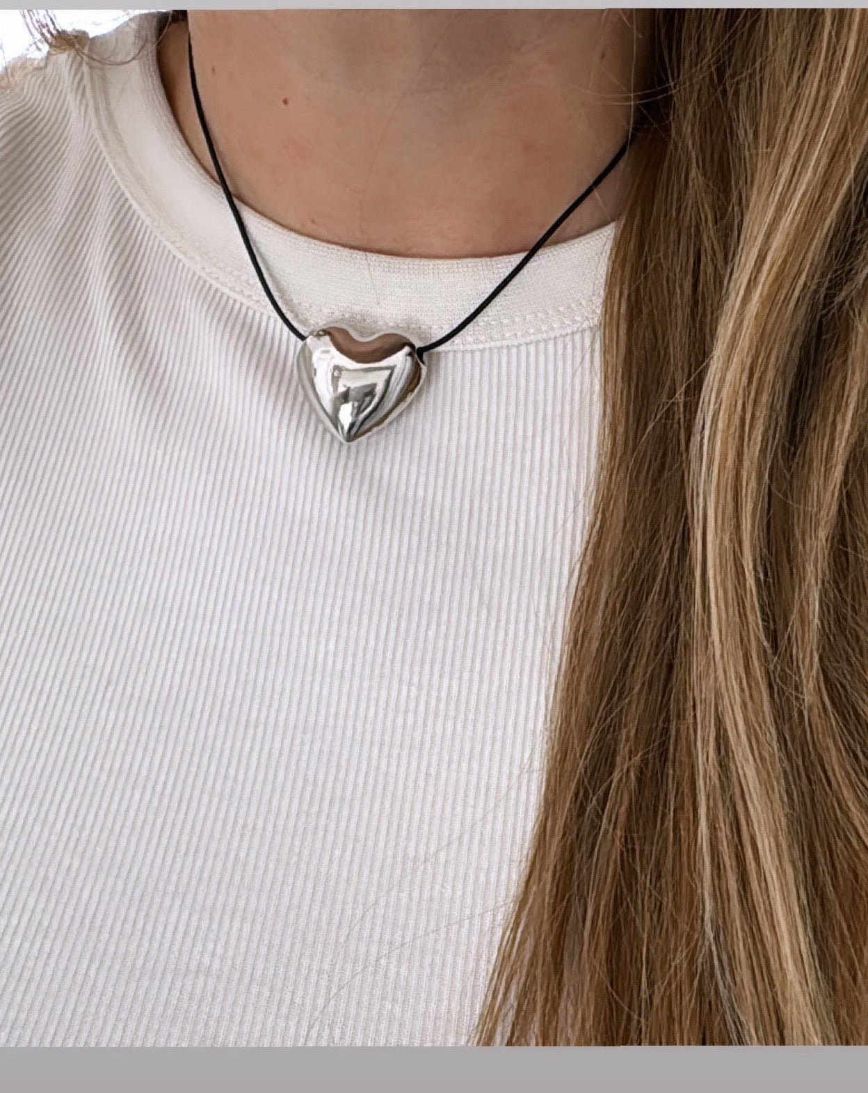 Heart Silver Cord Necklace - LimaLimón Store