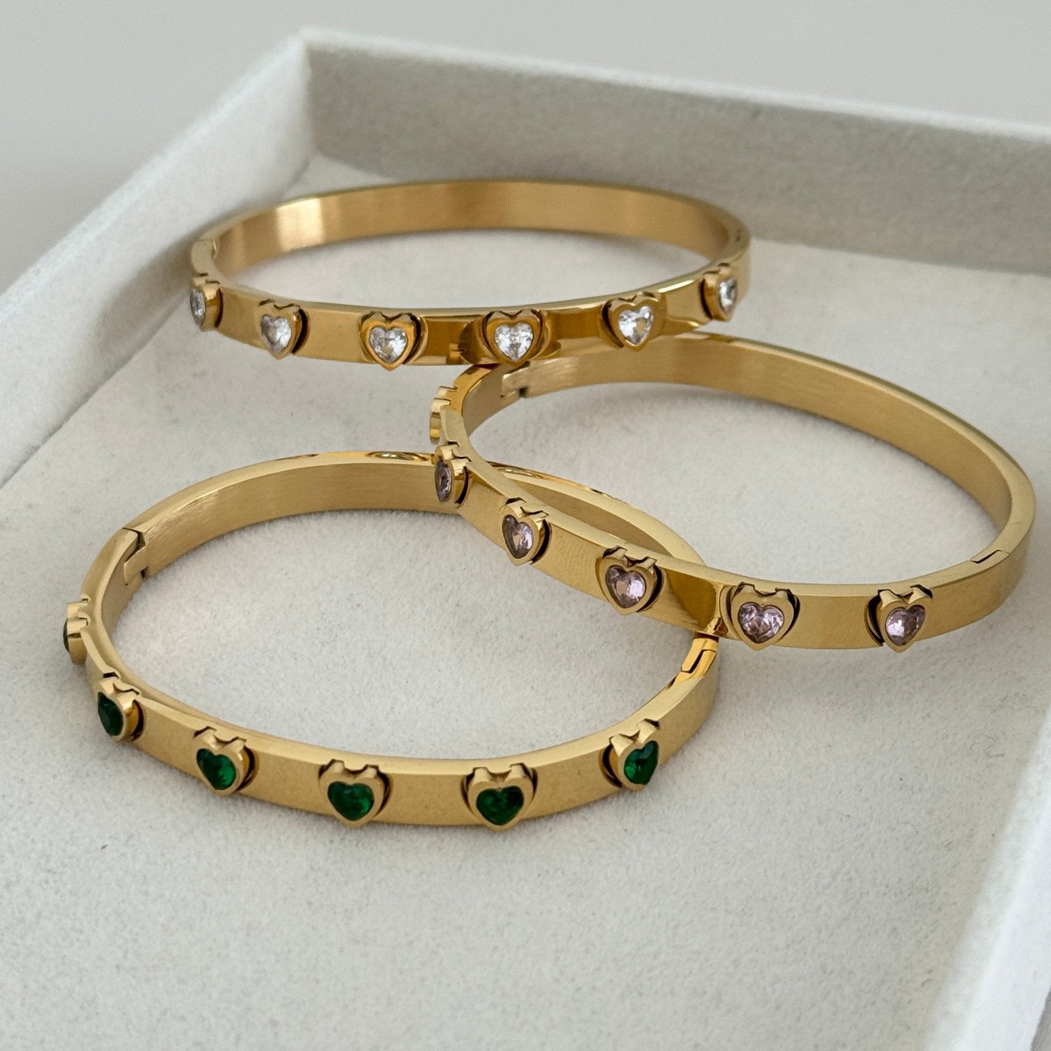 Heart Stone Bangle - Bracelet | LimaLimón Store - 5