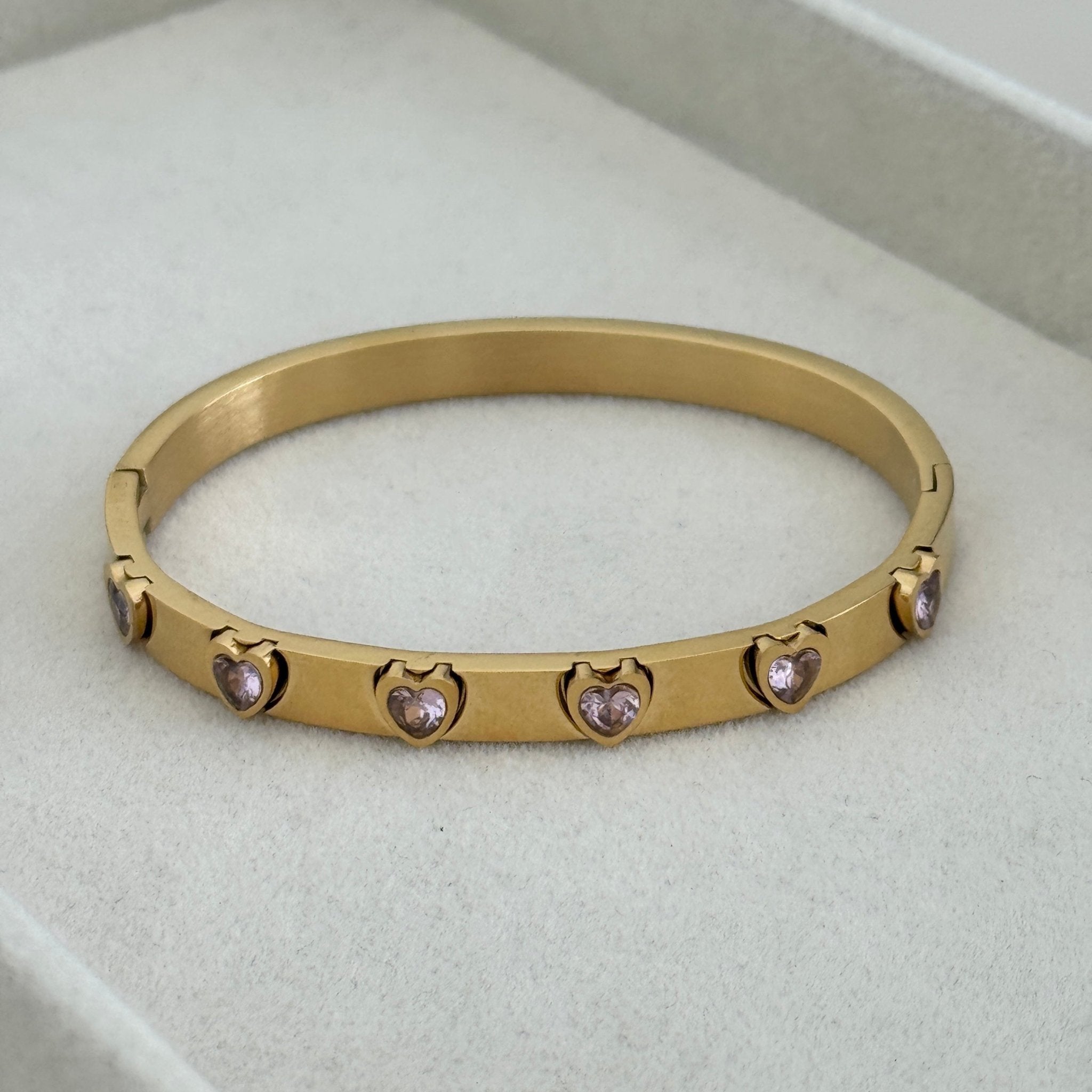 Heart Stone Bangle - Bracelet | LimaLimón Store - 2