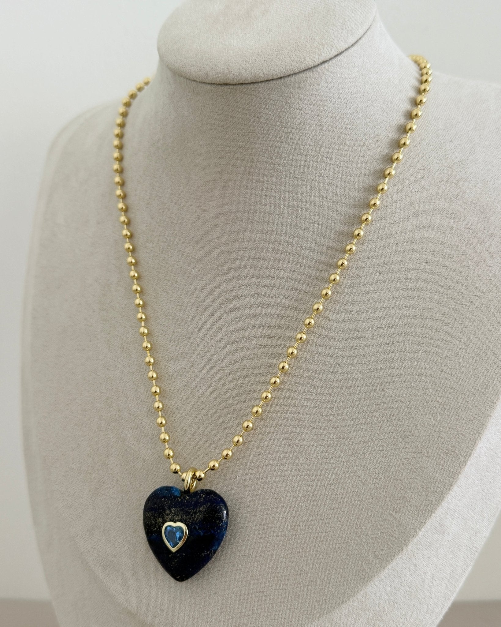 Heart Stone Charm Necklace - Necklaces | LimaLimón Store - 3