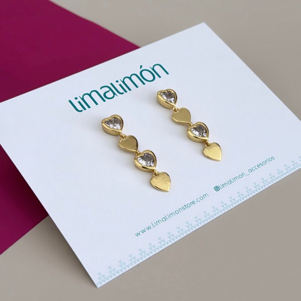 Hearts Earring - Earring | LimaLimón Store - 4