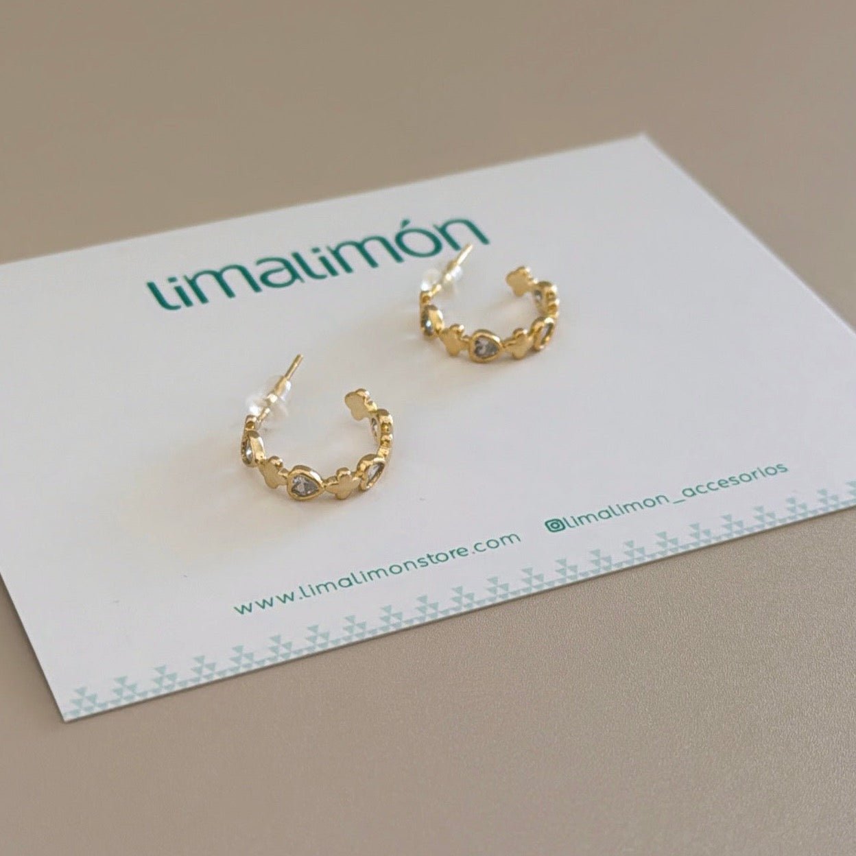 Hearts Zirconia Hoops - Earring | LimaLimón Store - 2