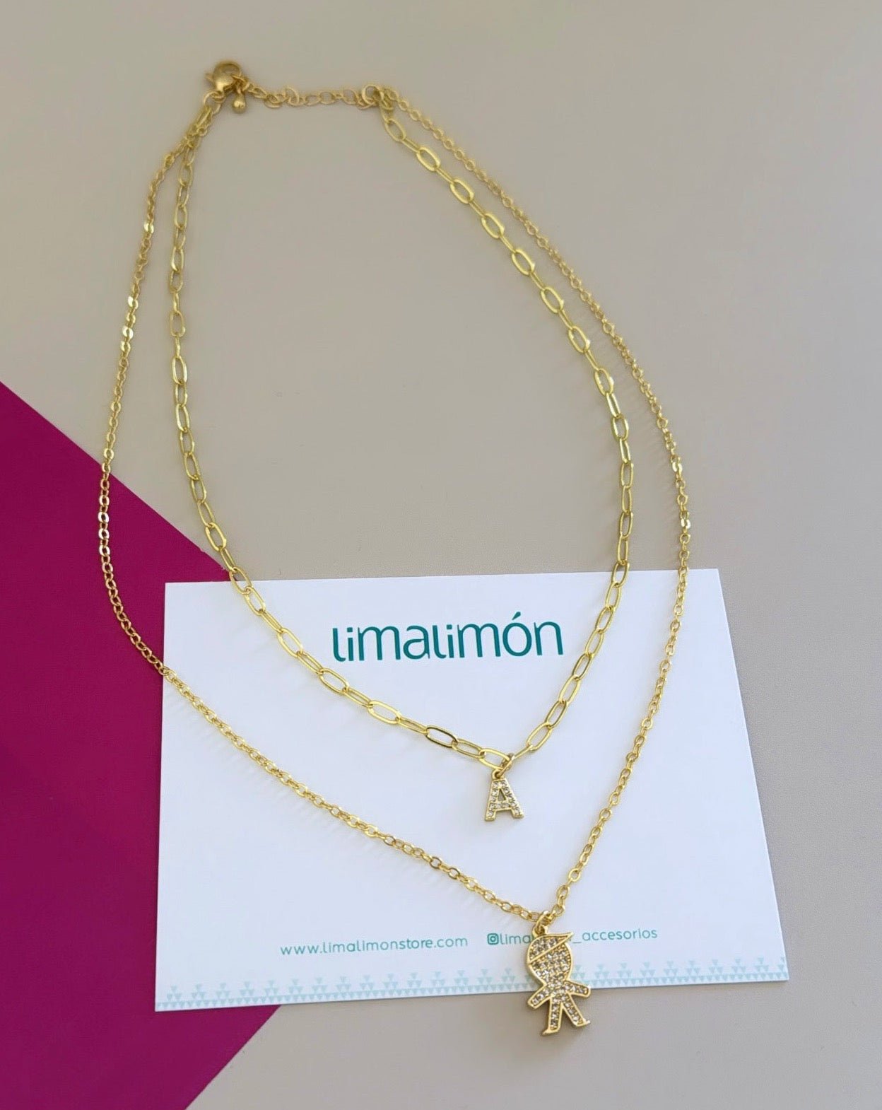 Initial and Kids Necklace - Custom | LimaLimón Store - 3