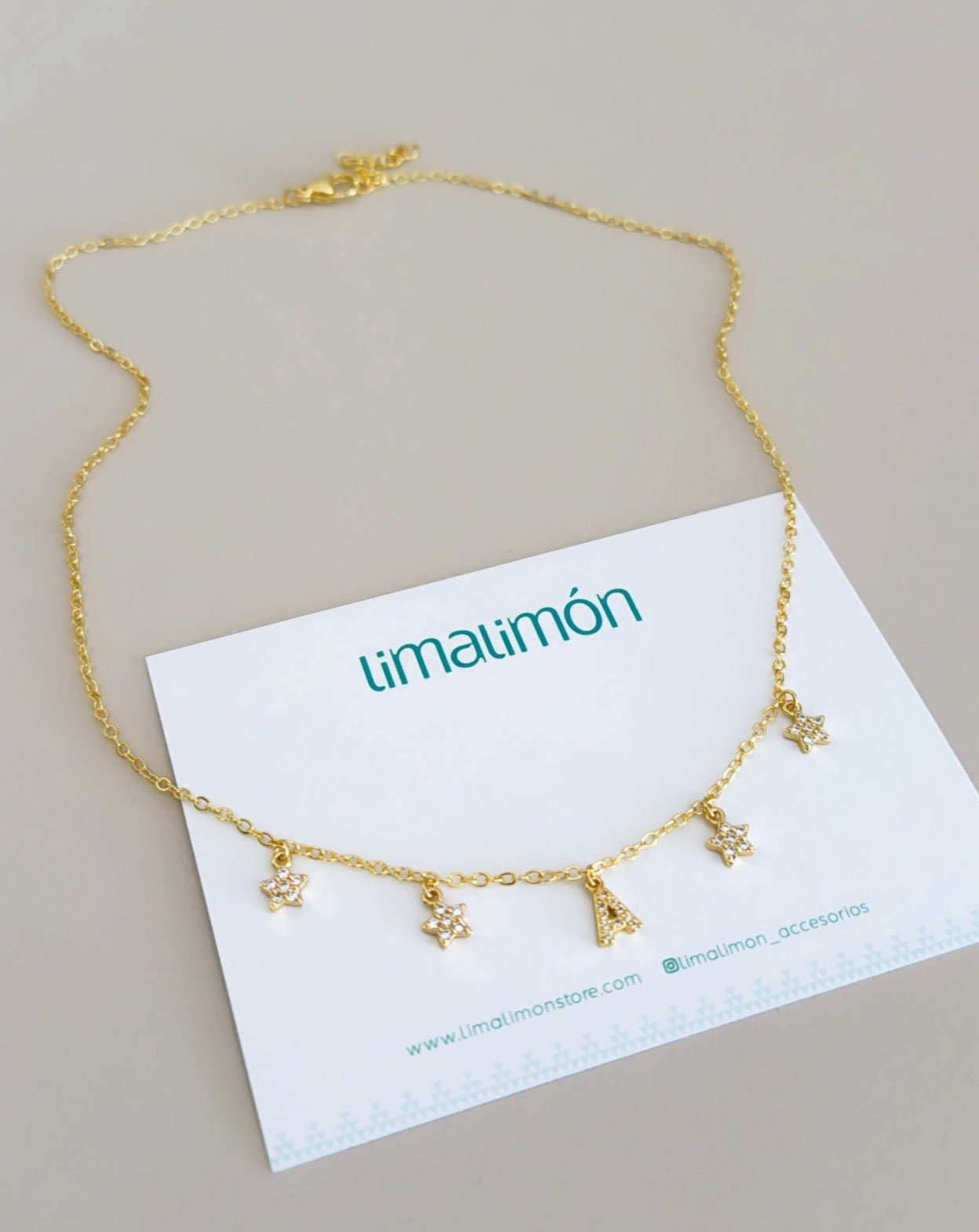 Initial and Stars Necklace - LimaLimón Store