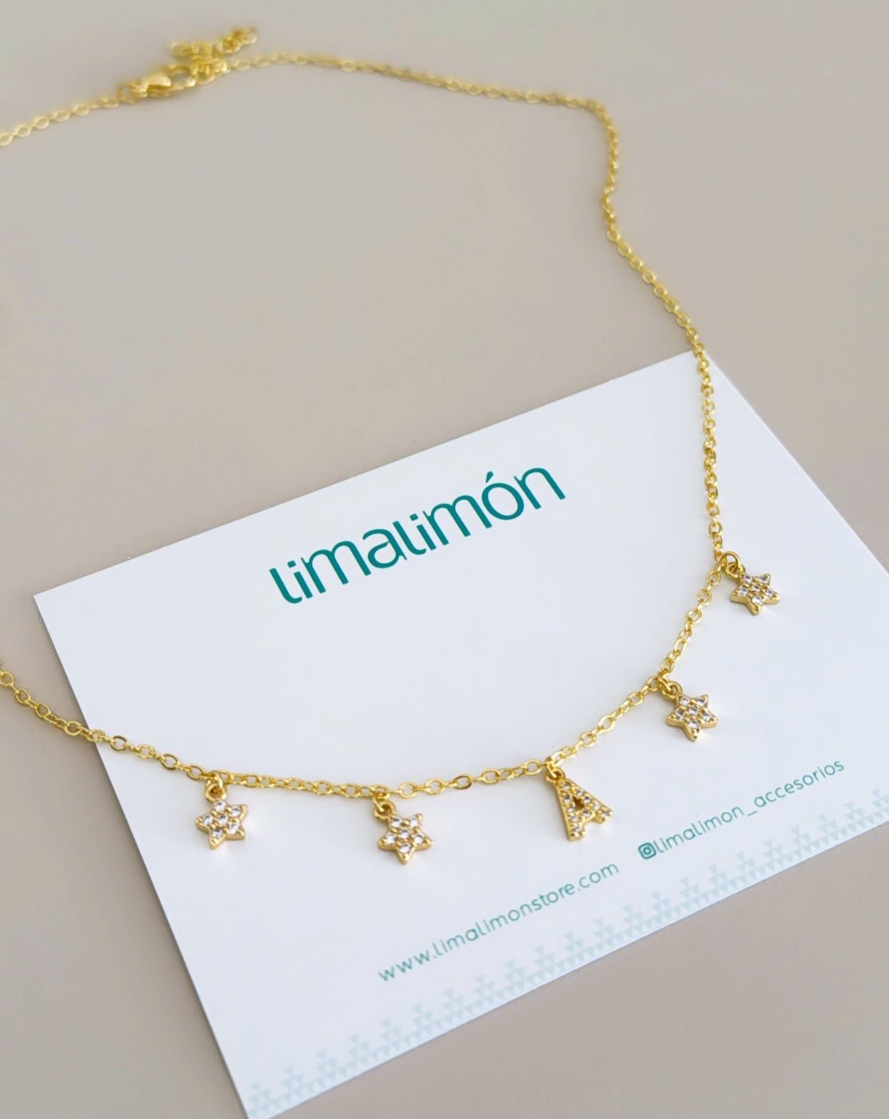 Initial and Stars Necklace - LimaLimón Store
