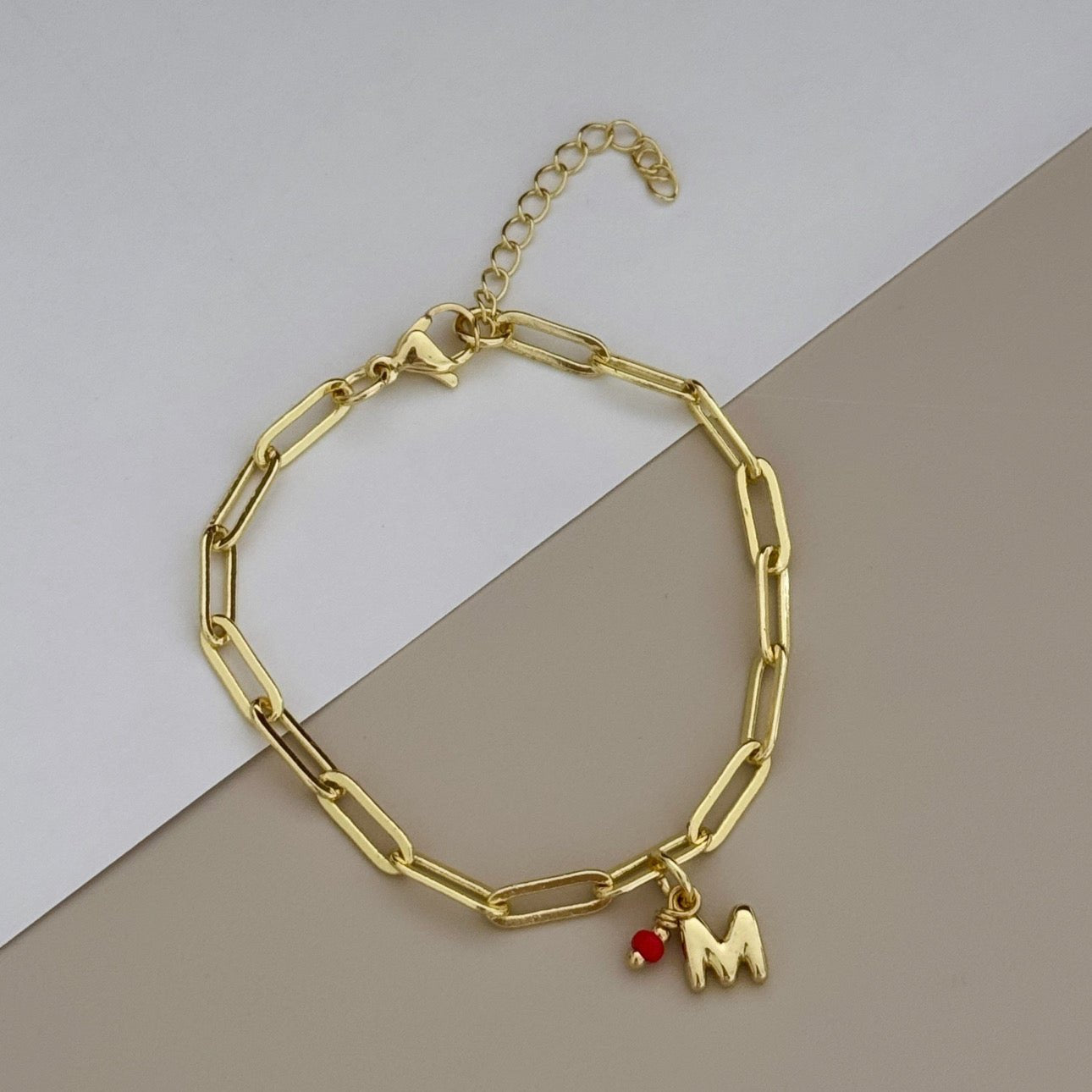 Initial Paper Clip Chain Bracelet - Bracelet | LimaLimón Store - 1